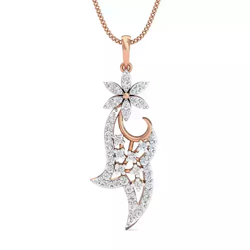 Women Pendant Earrings set 3dm render details