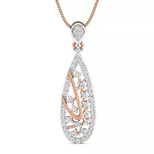 Women Pendant Earrings set 3dm render details