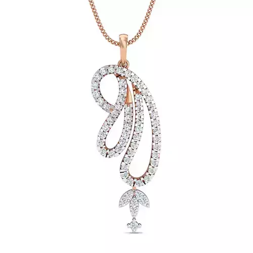 Women Pendant Earrings set 3dm render details