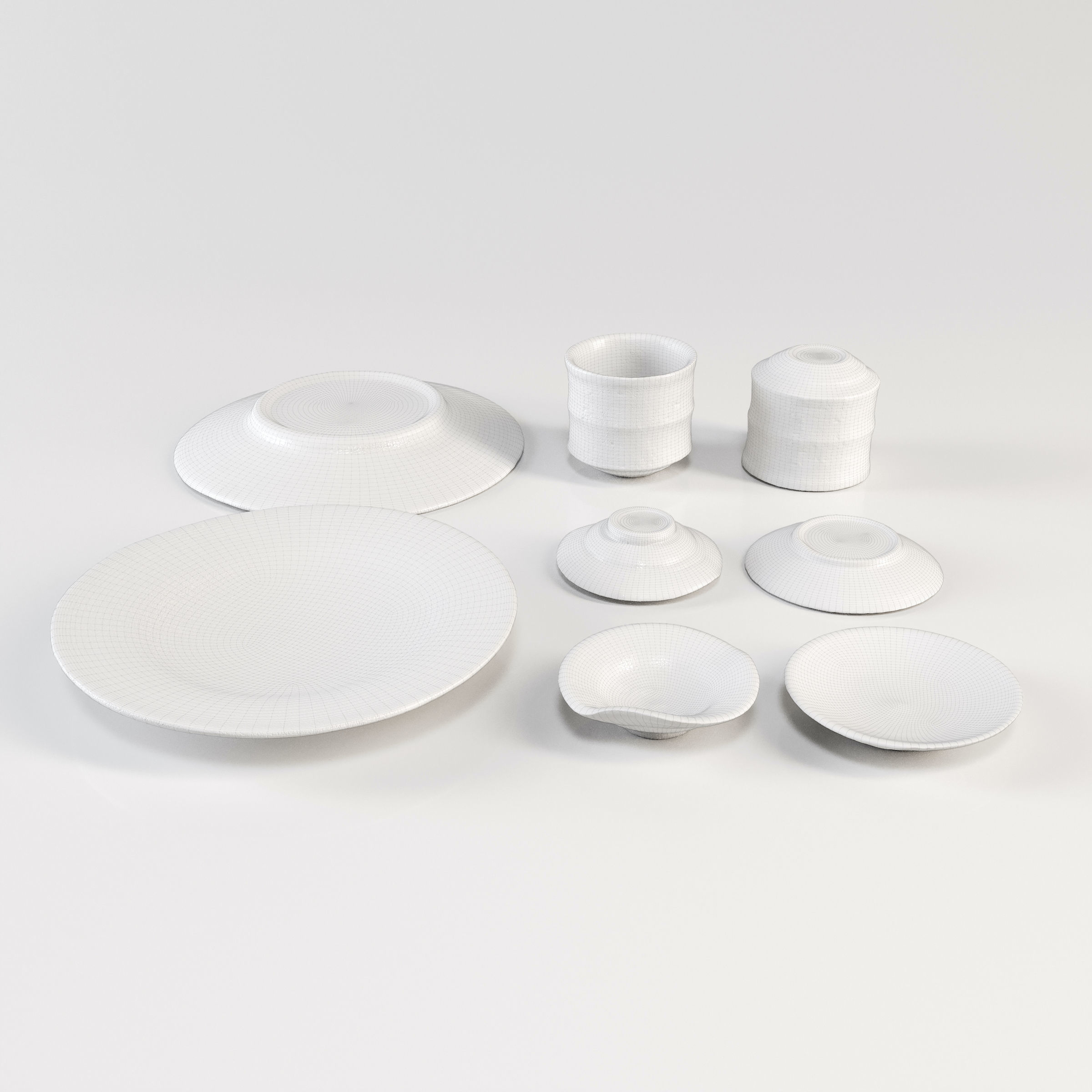Japanese Tableware Bundle 3D Model Collection_16