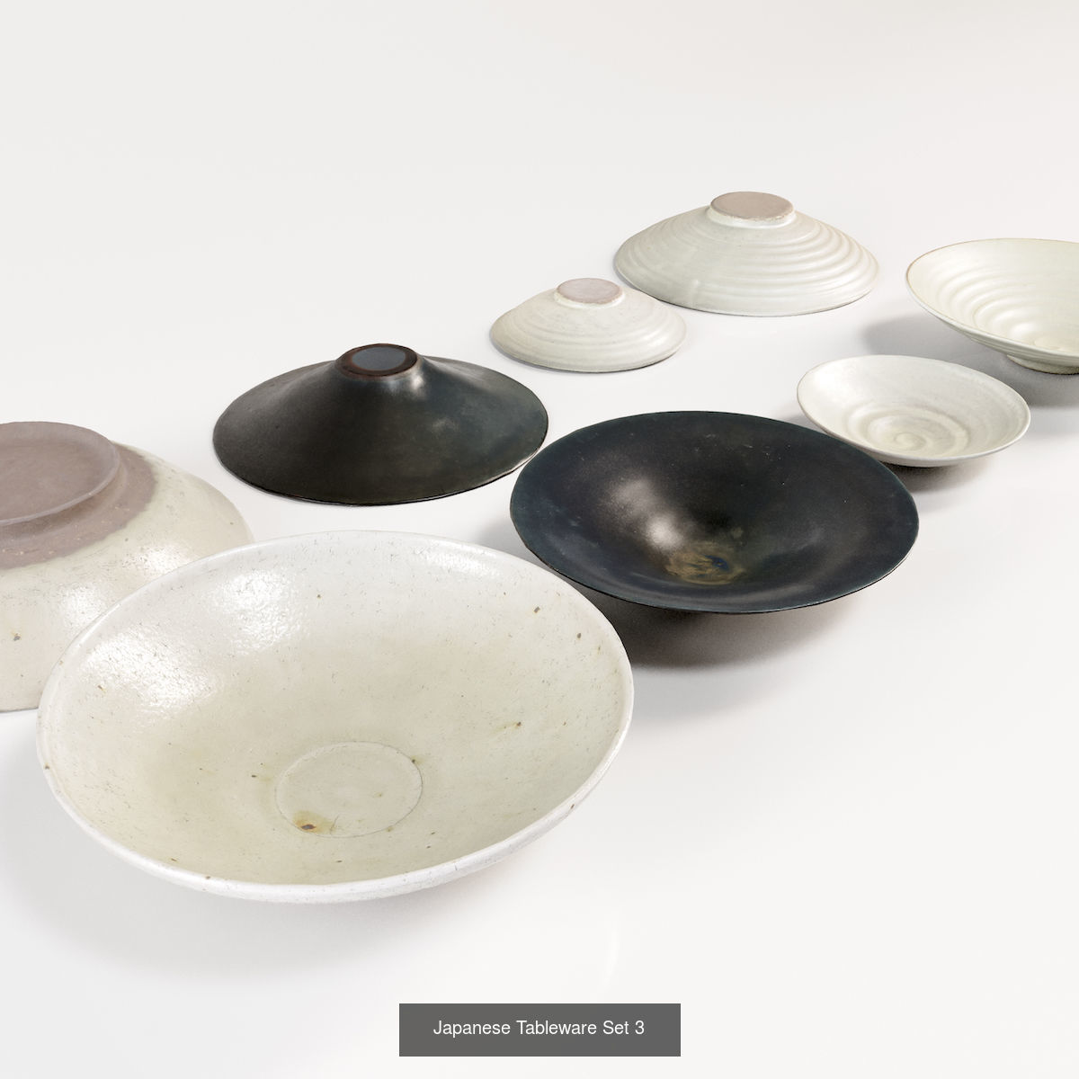 Japanese Tableware Bundle 3D Model Collection_3