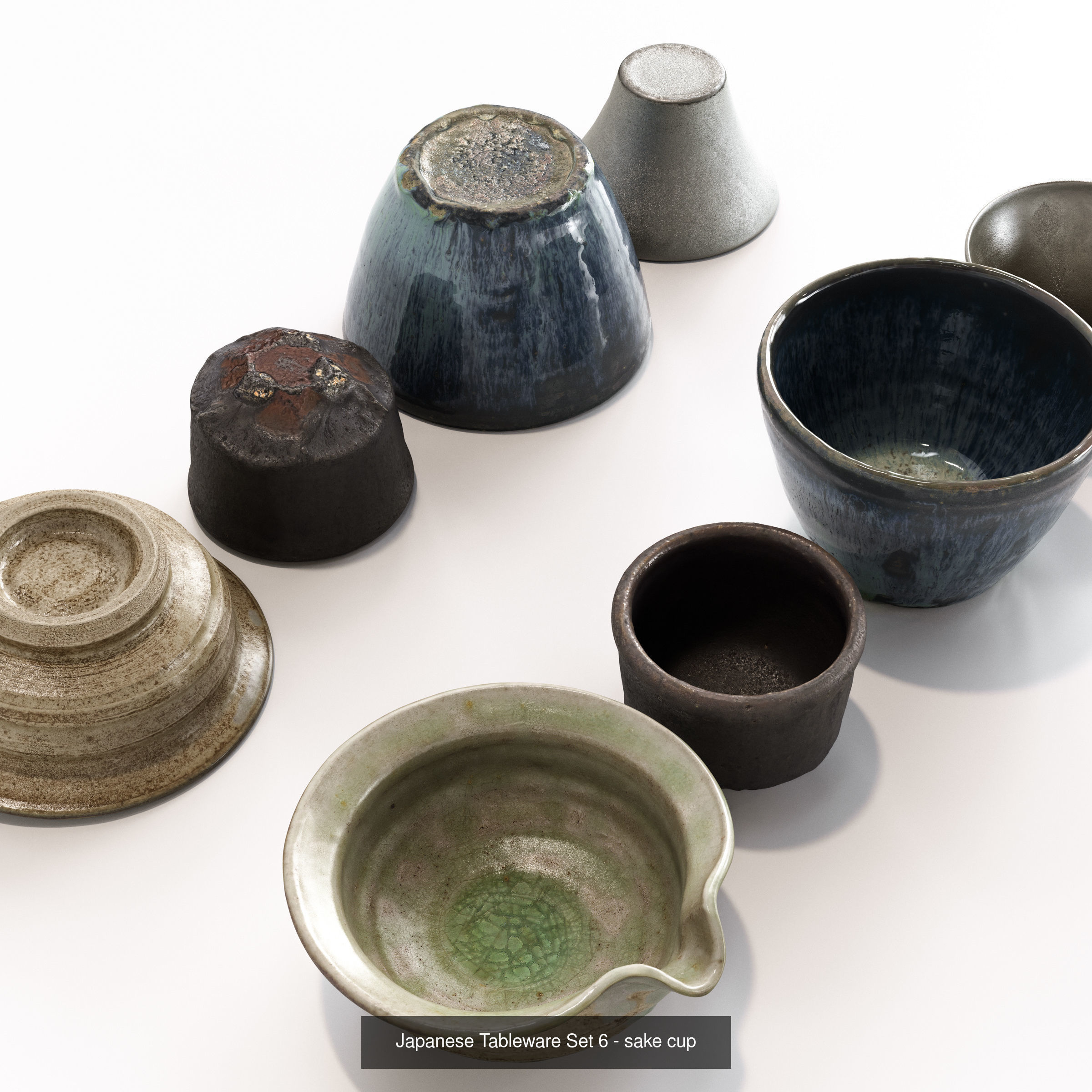Japanese Tableware Bundle 3D Model Collection_6