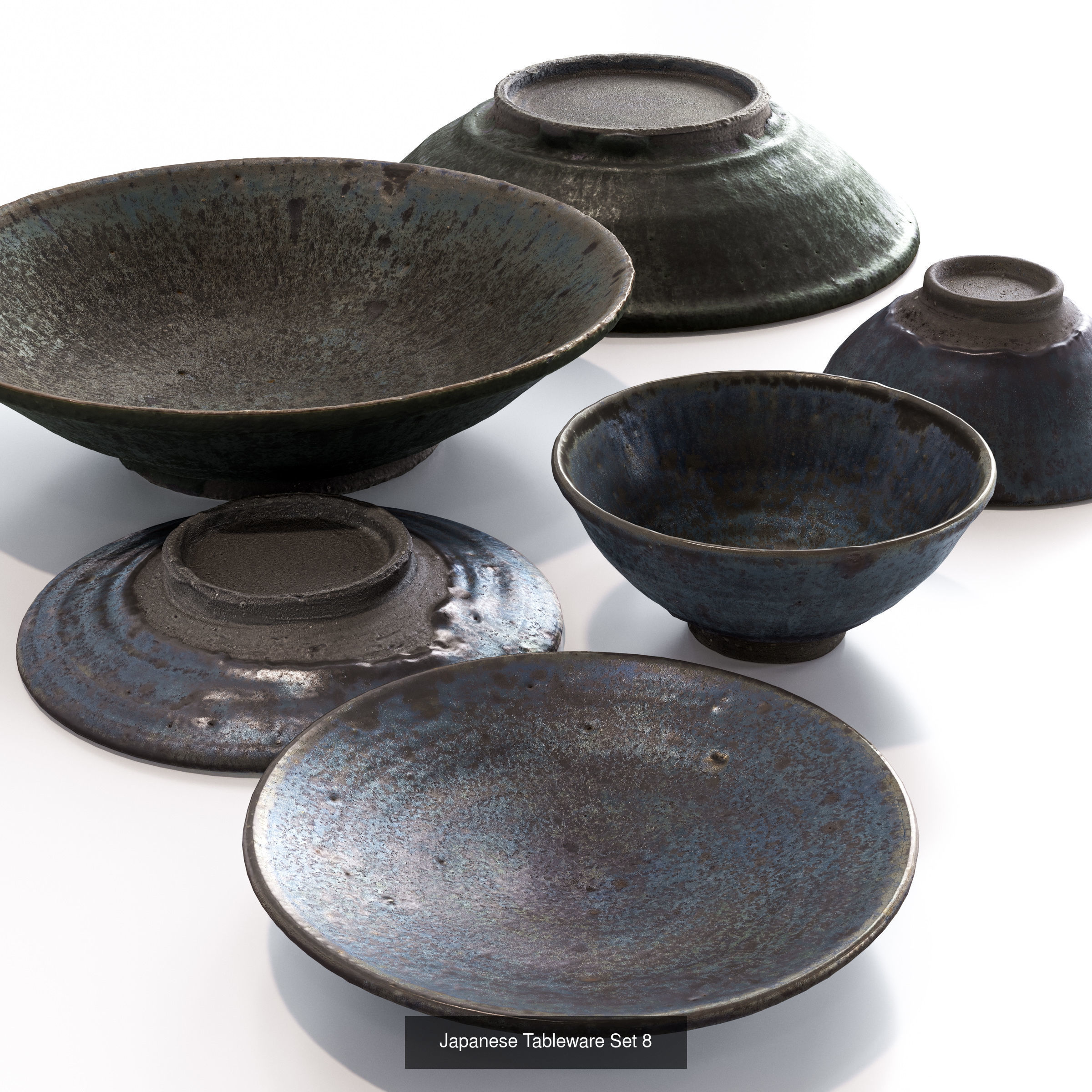 Japanese Tableware Bundle 3D Model Collection_8