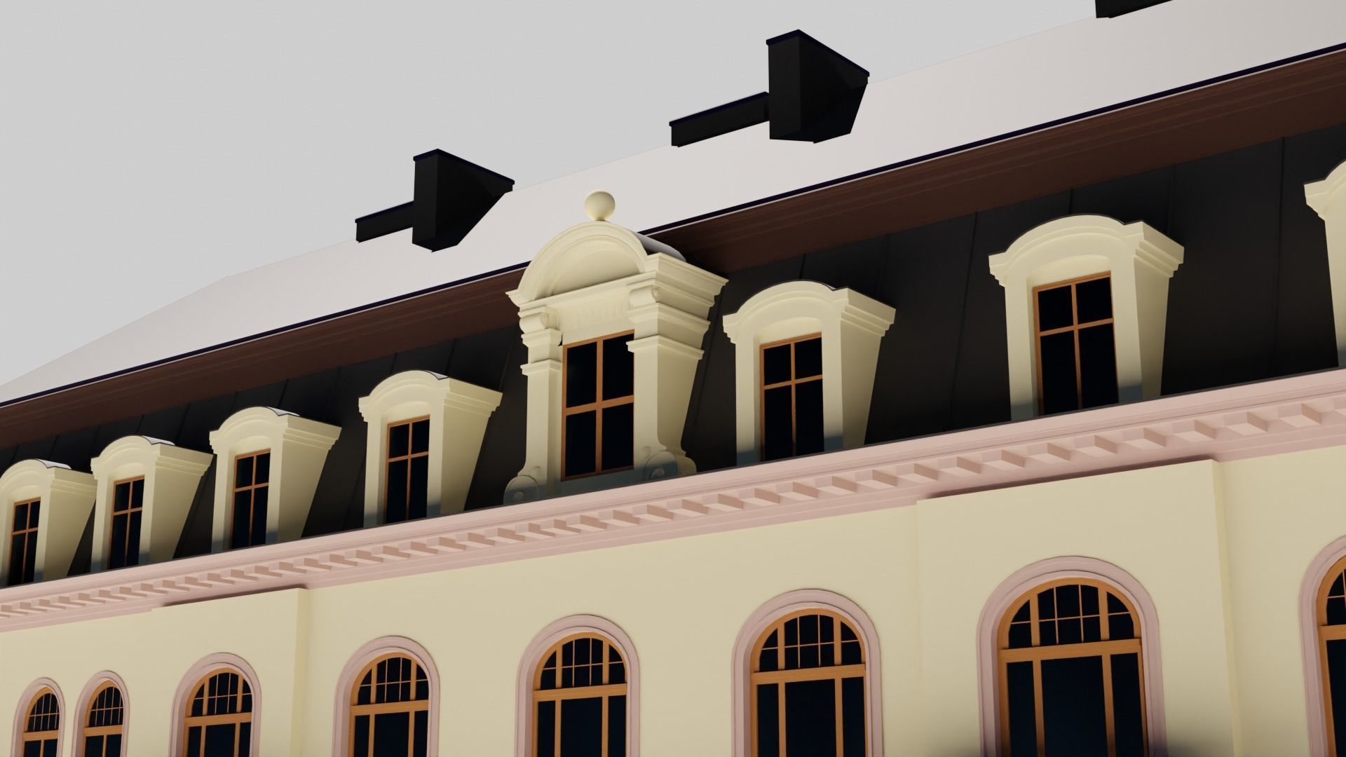 Eastern European Building 020 Low-poly 3D model_9