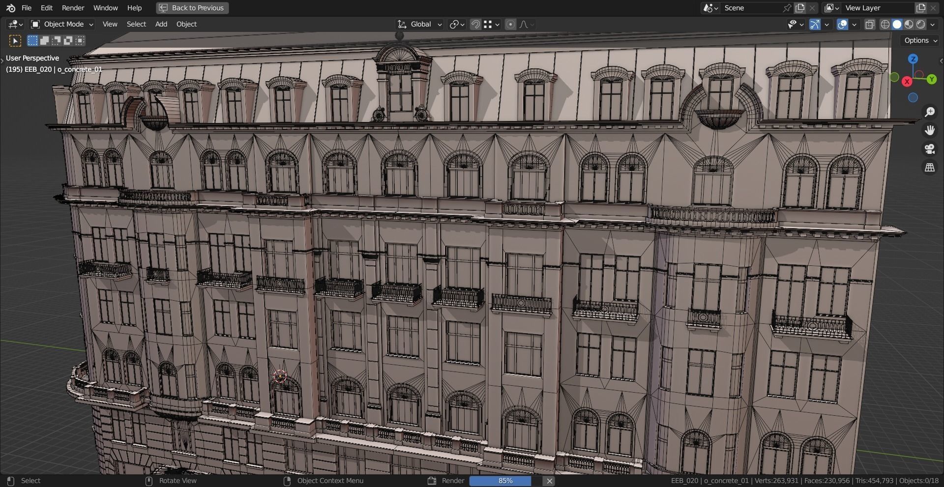 Eastern European Building 020 Low-poly 3D model_16