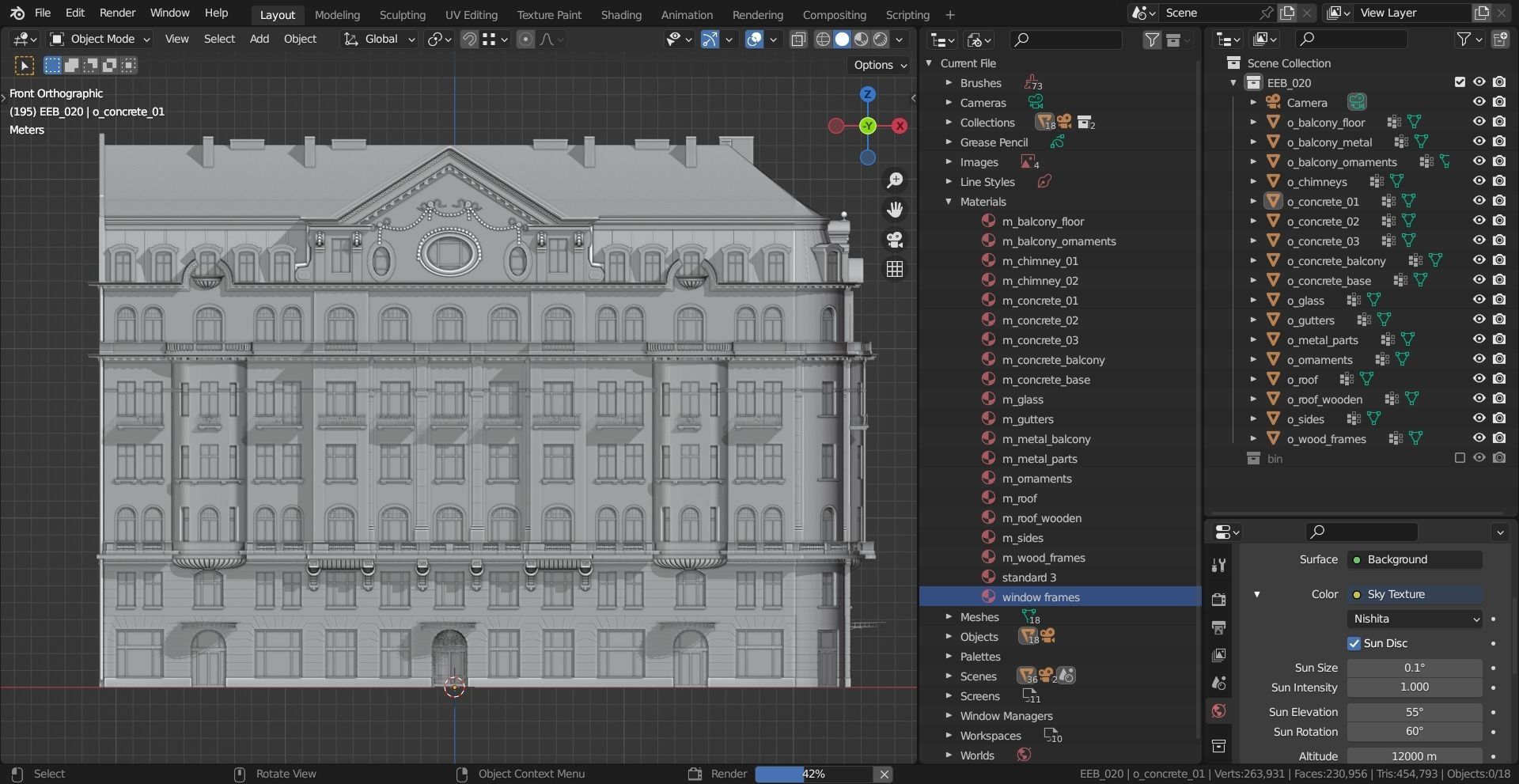 Eastern European Building 020 Low-poly 3D model_12