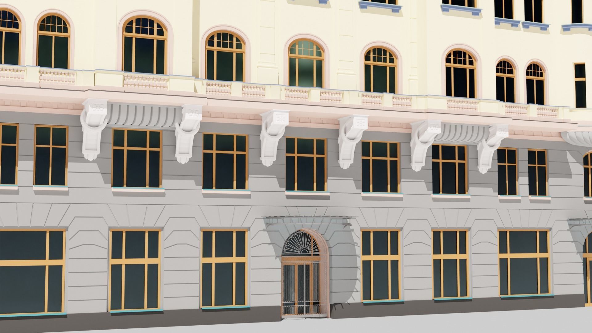 Eastern European Building 020 Low-poly 3D model_7