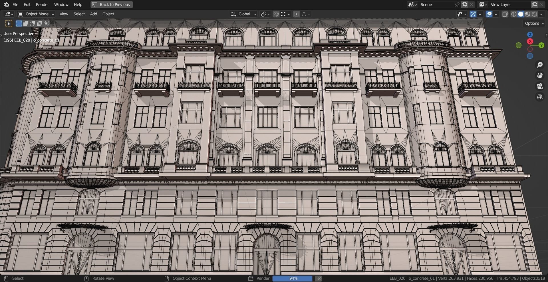 Eastern European Building 020 Low-poly 3D model_17