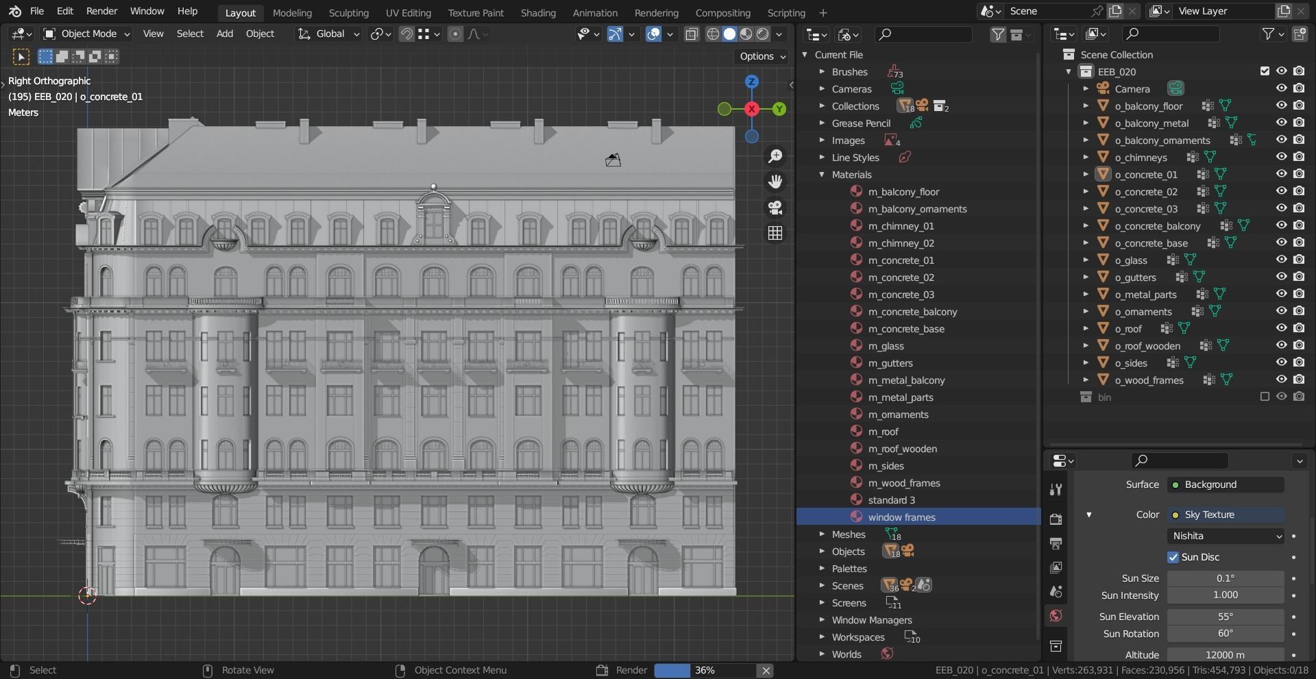 Eastern European Building 020 Low-poly 3D model_11
