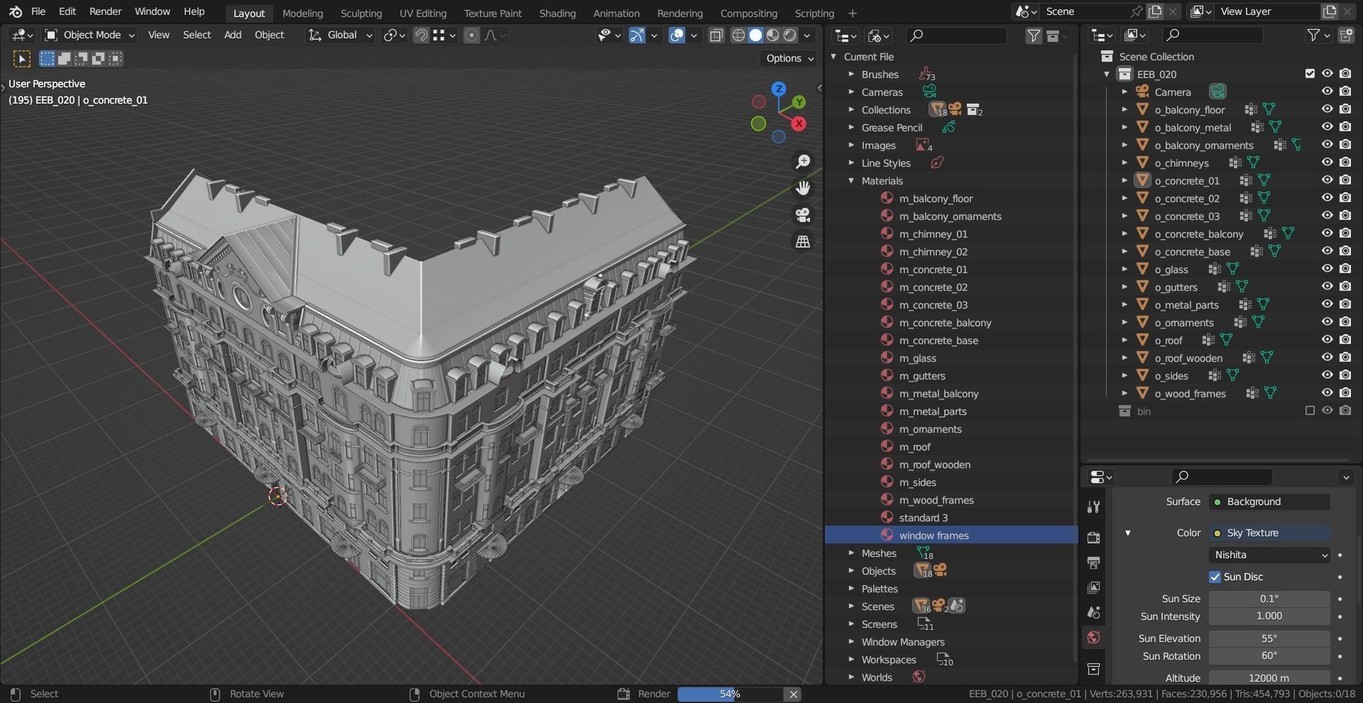 Eastern European Building 020 Low-poly 3D model_13