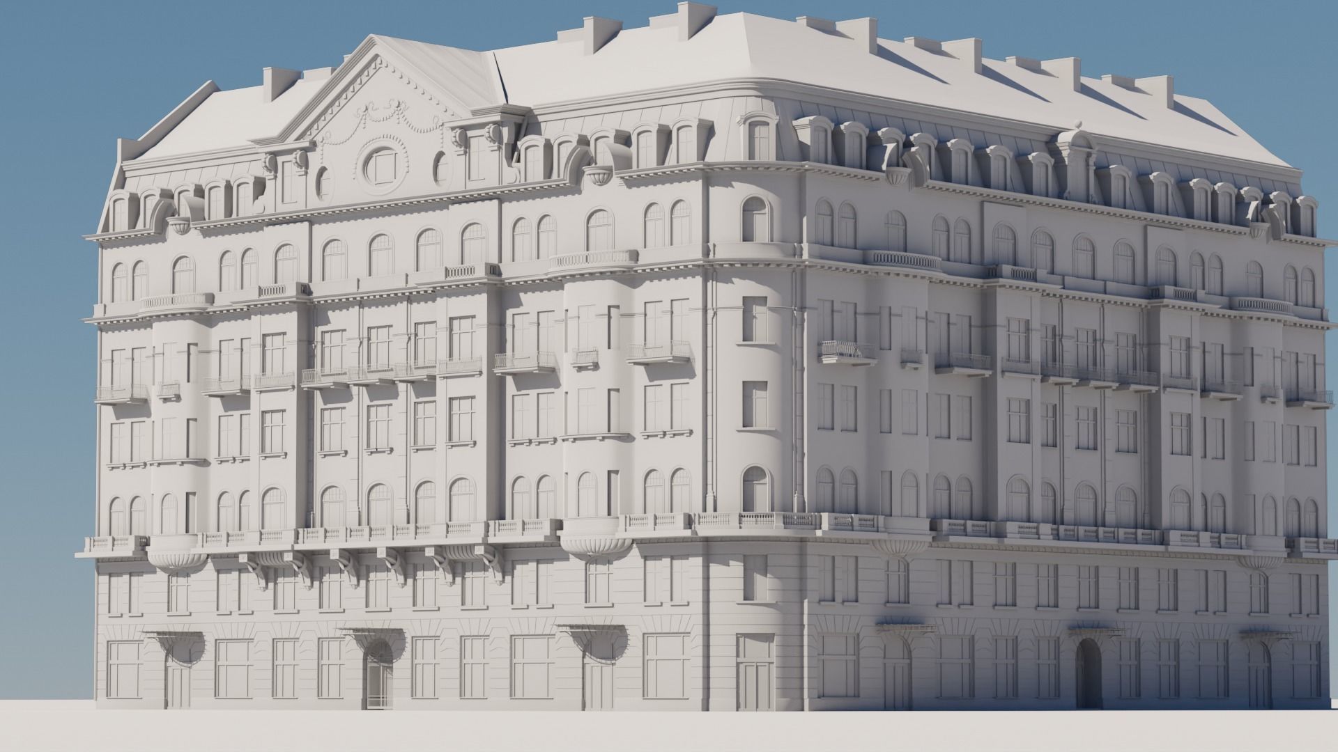 Eastern European Building 020 Low-poly 3D model_1