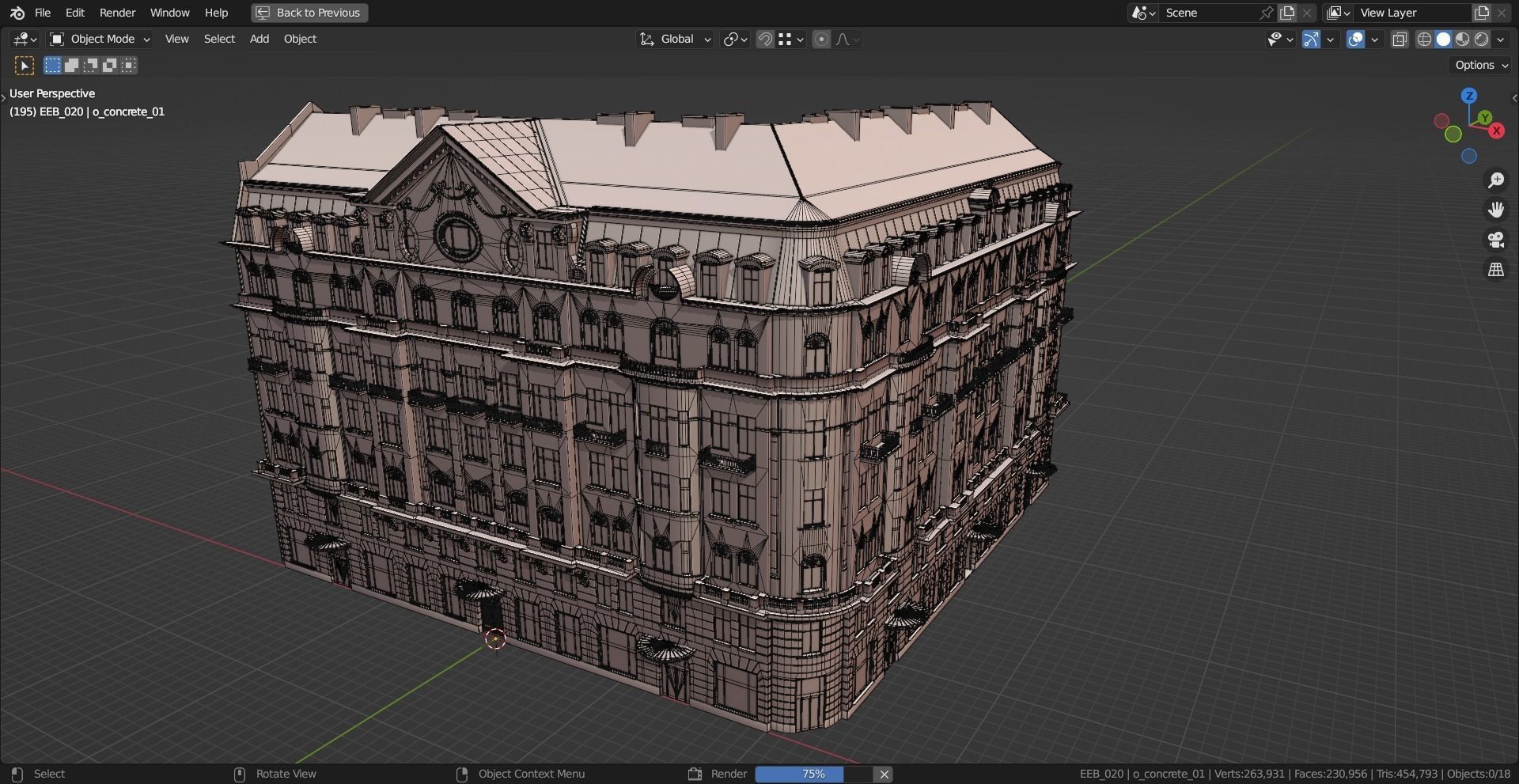 Eastern European Building 020 Low-poly 3D model_15