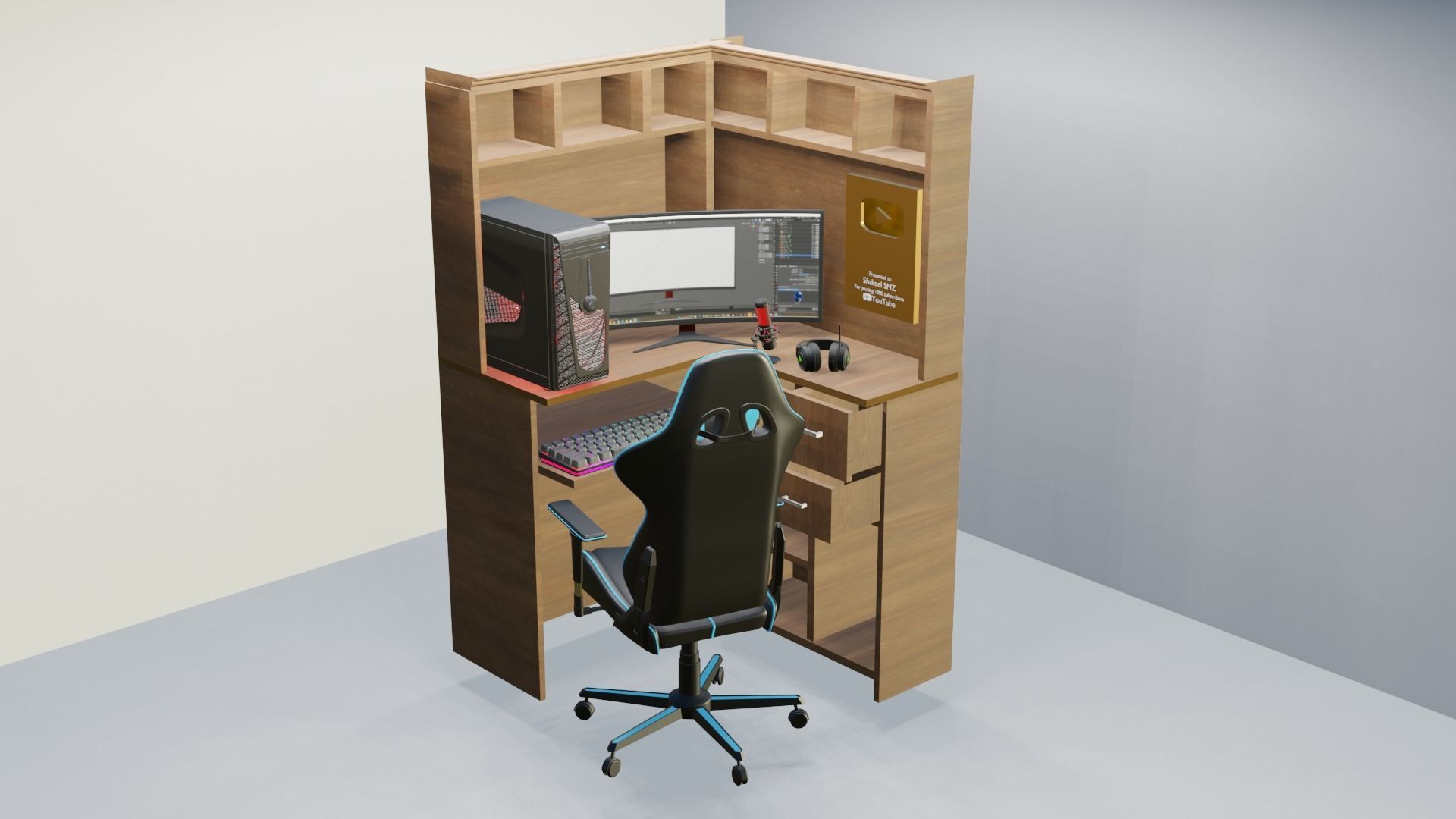 Gaming Computer Setup 3D model_15