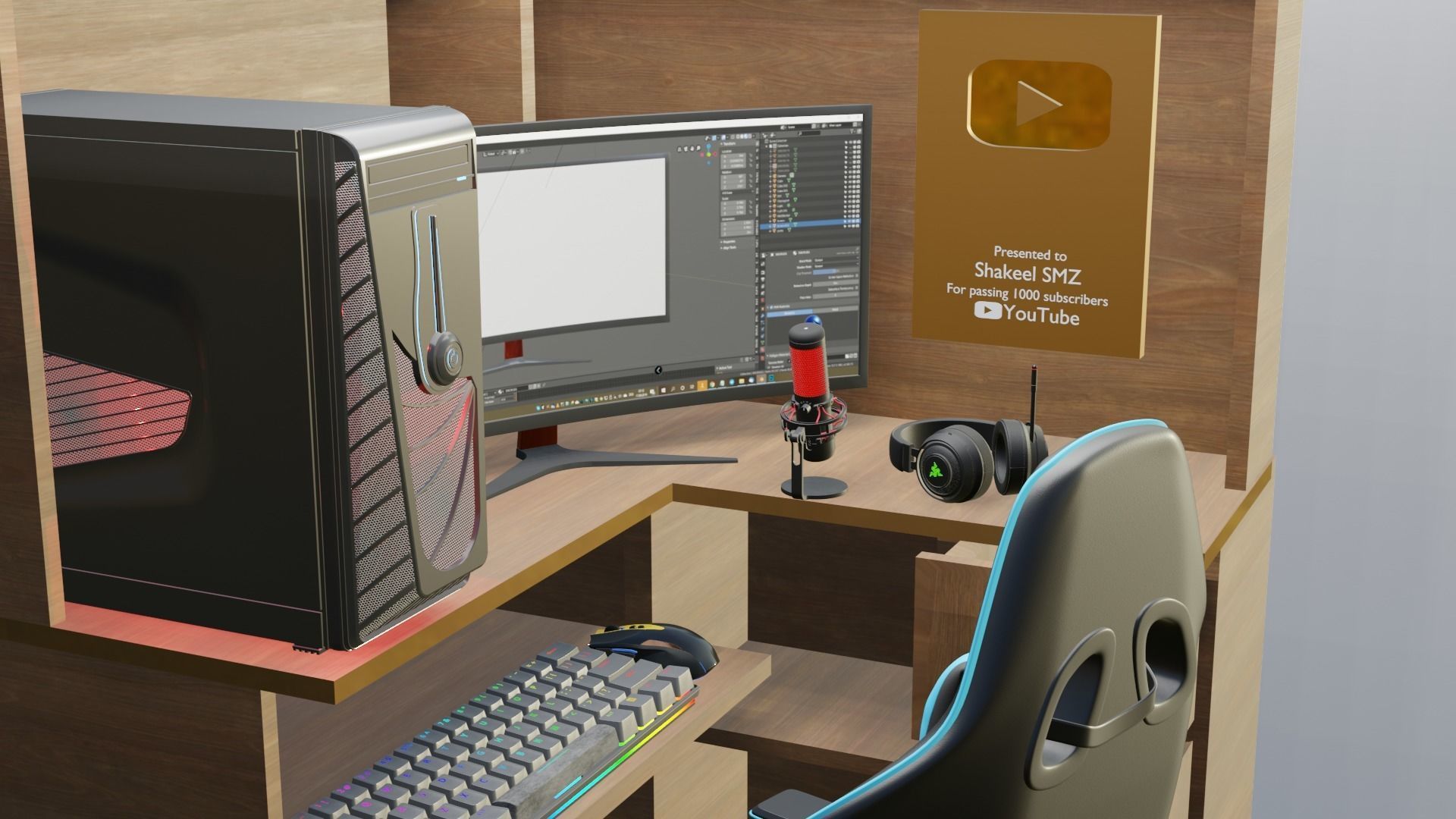 Gaming Computer Setup 3D model_12