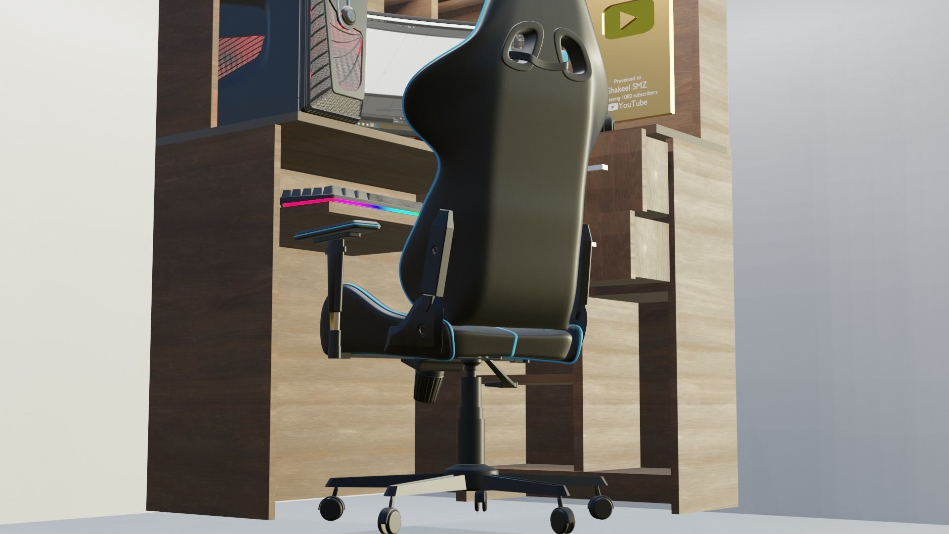 Gaming Computer Setup 3D model_9