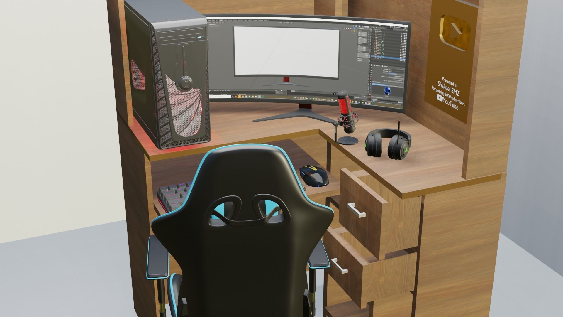 Gaming Computer Setup 3D model_16