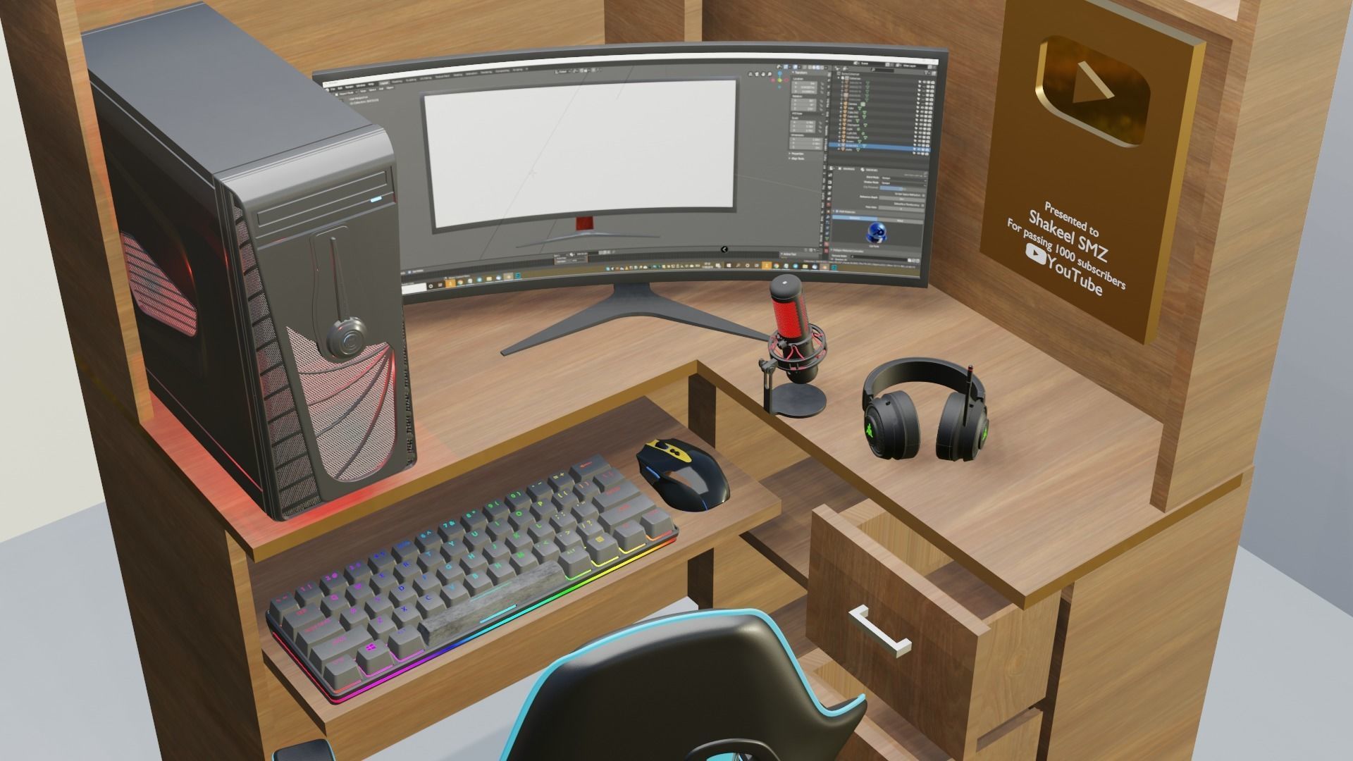 Gaming Computer Setup 3D model_19