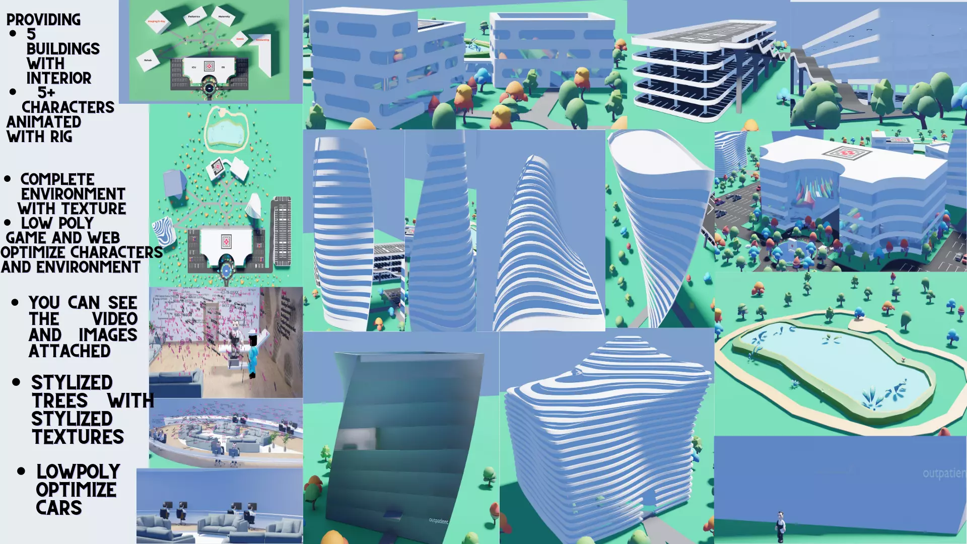 A beautiful Low poly Virtual City for Games and Websites Low-poly 3D model_0