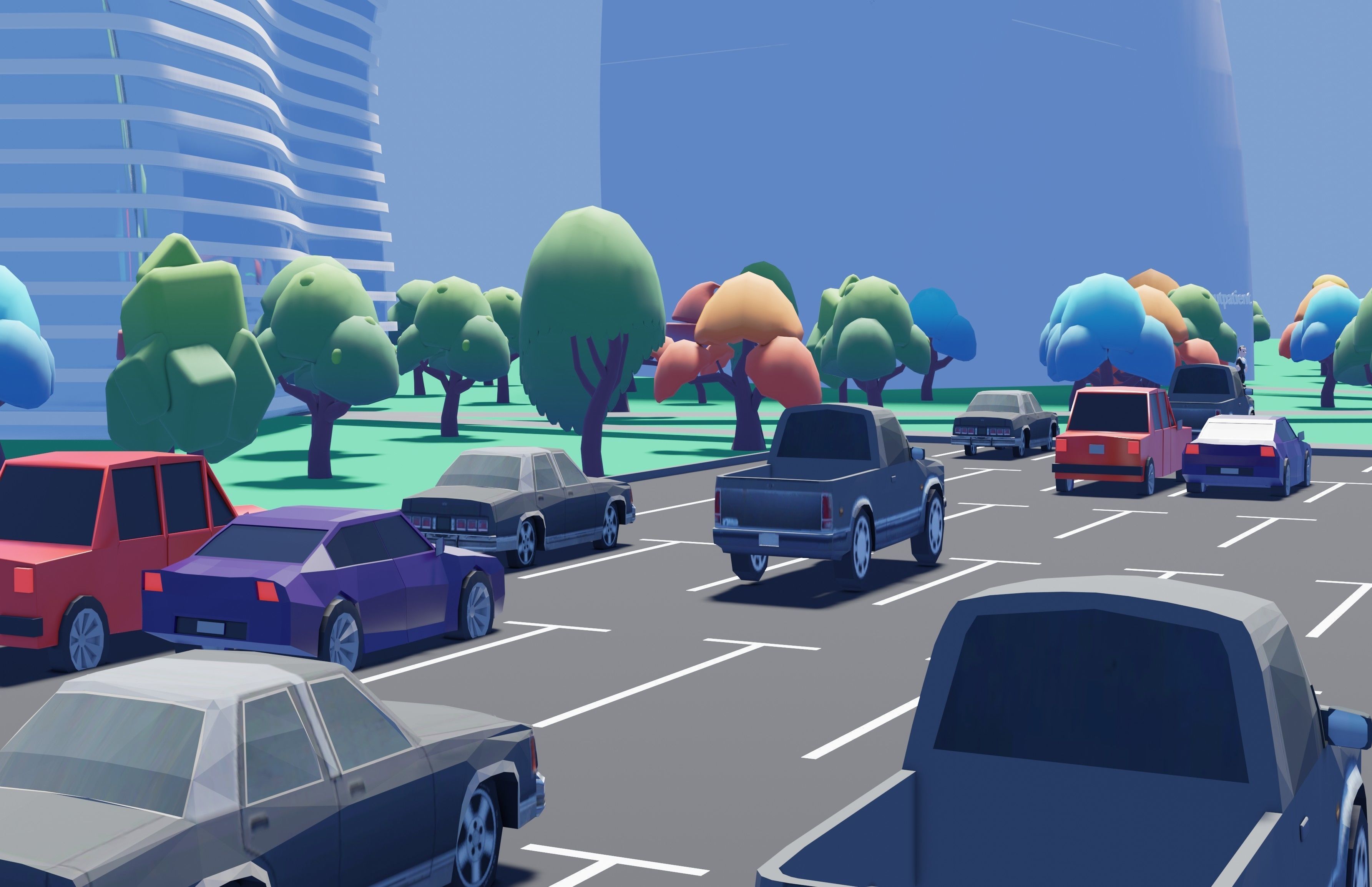 A beautiful Low poly Virtual City for Games and Websites Low-poly 3D model_12