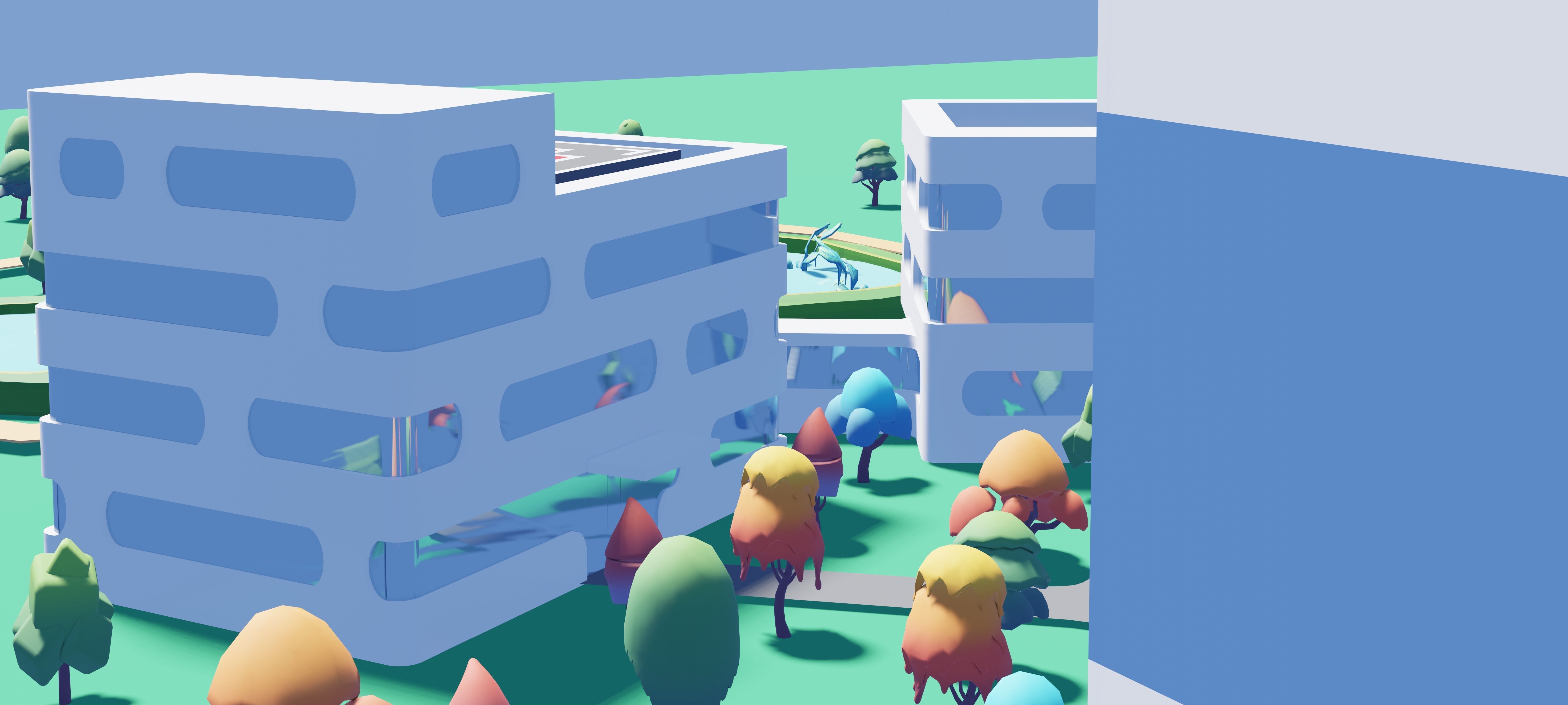 A beautiful Low poly Virtual City for Games and Websites Low-poly 3D model_20