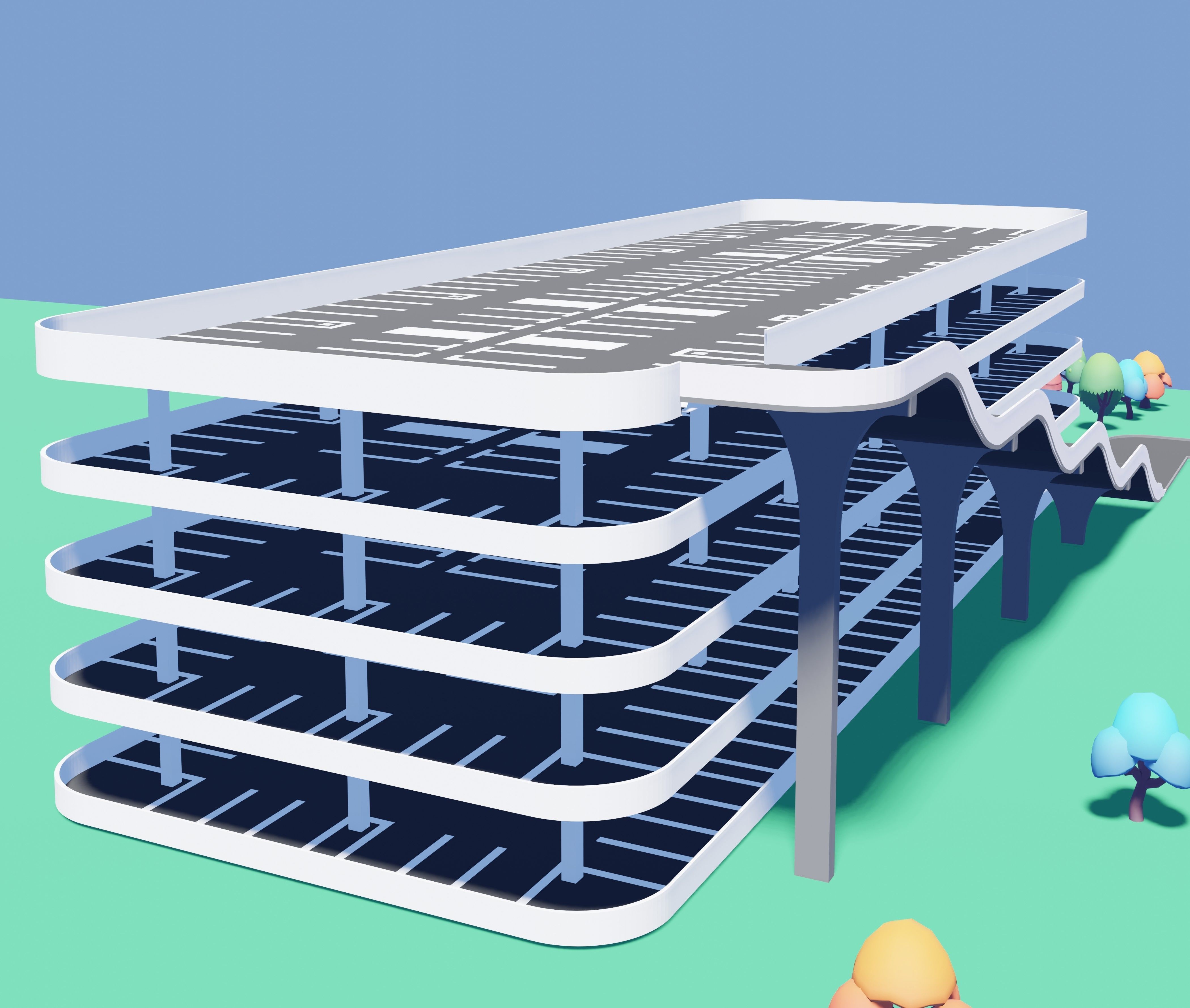 A beautiful Low poly Virtual City for Games and Websites Low-poly 3D model_2