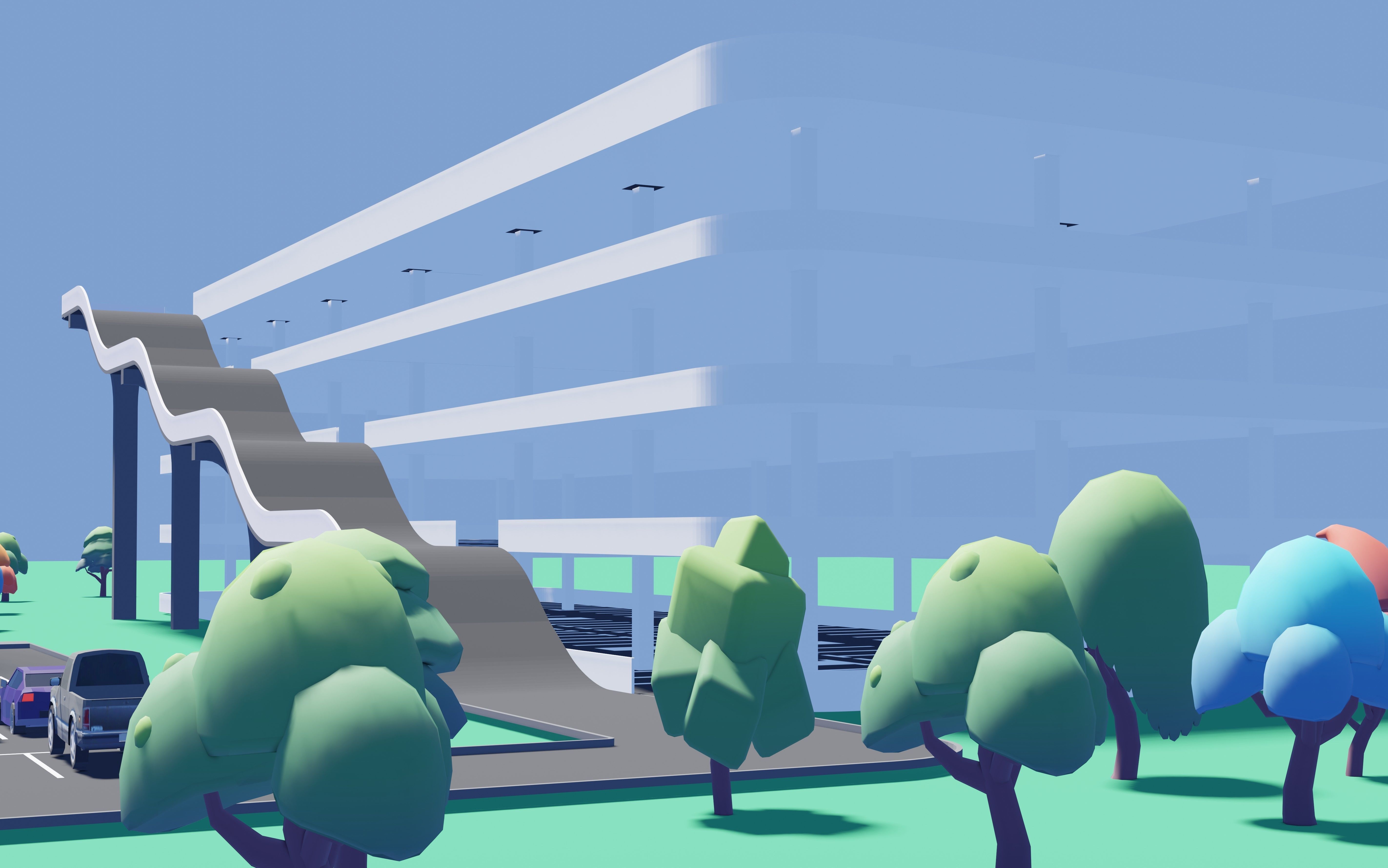 A beautiful Low poly Virtual City for Games and Websites Low-poly 3D model_4
