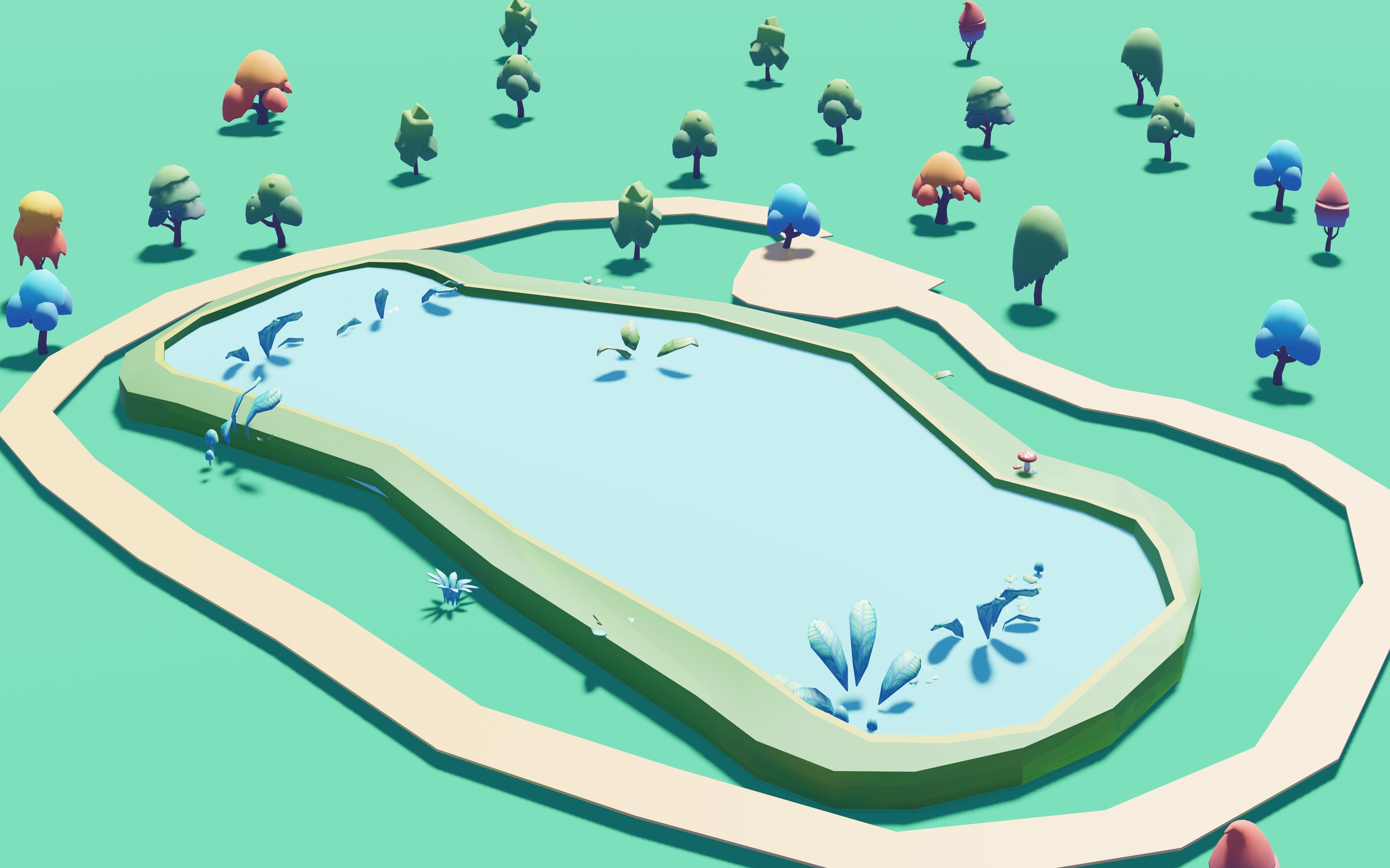 A beautiful Low poly Virtual City for Games and Websites Low-poly 3D model_5