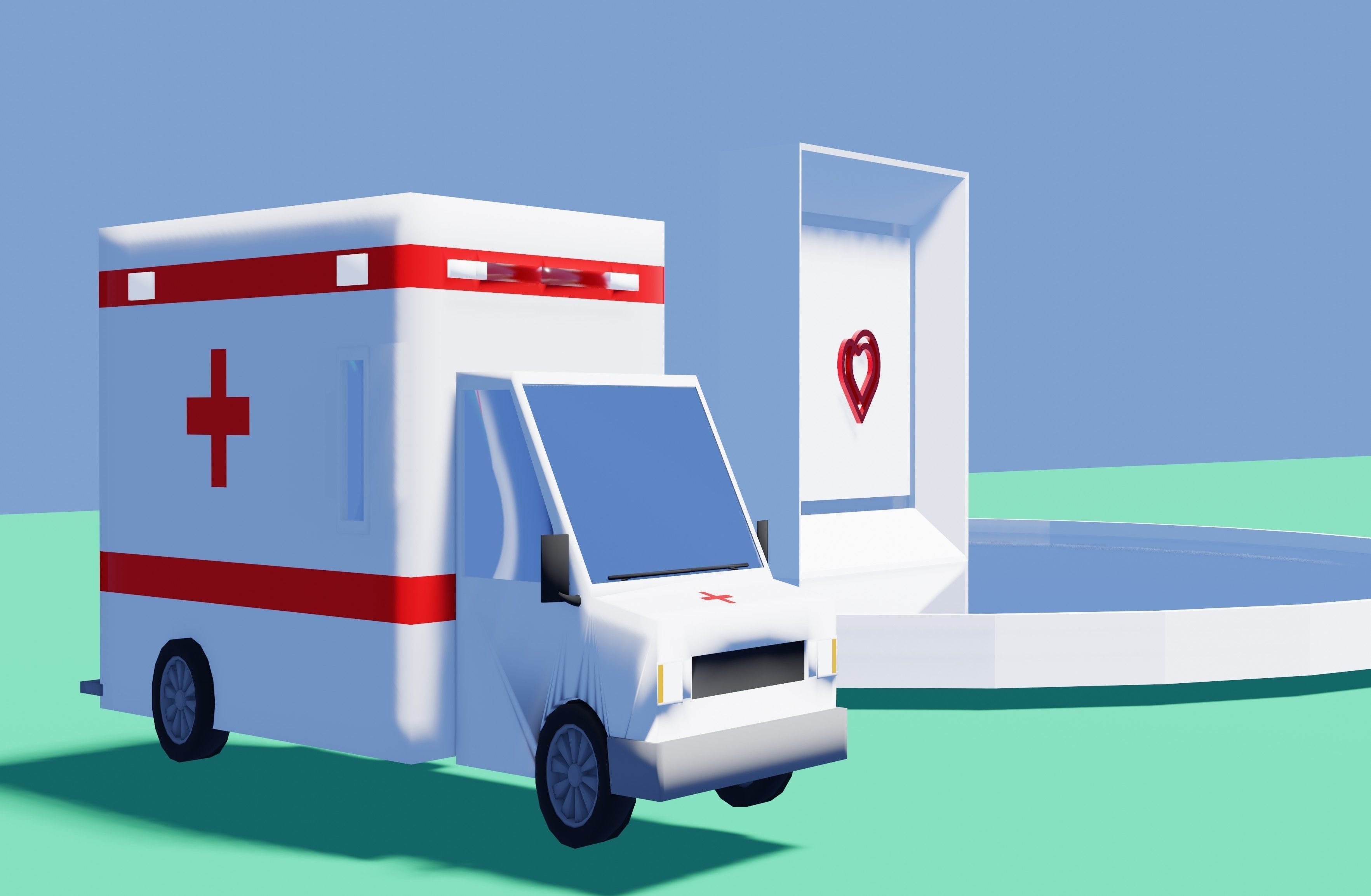 A beautiful Low poly Virtual City for Games and Websites Low-poly 3D model_13