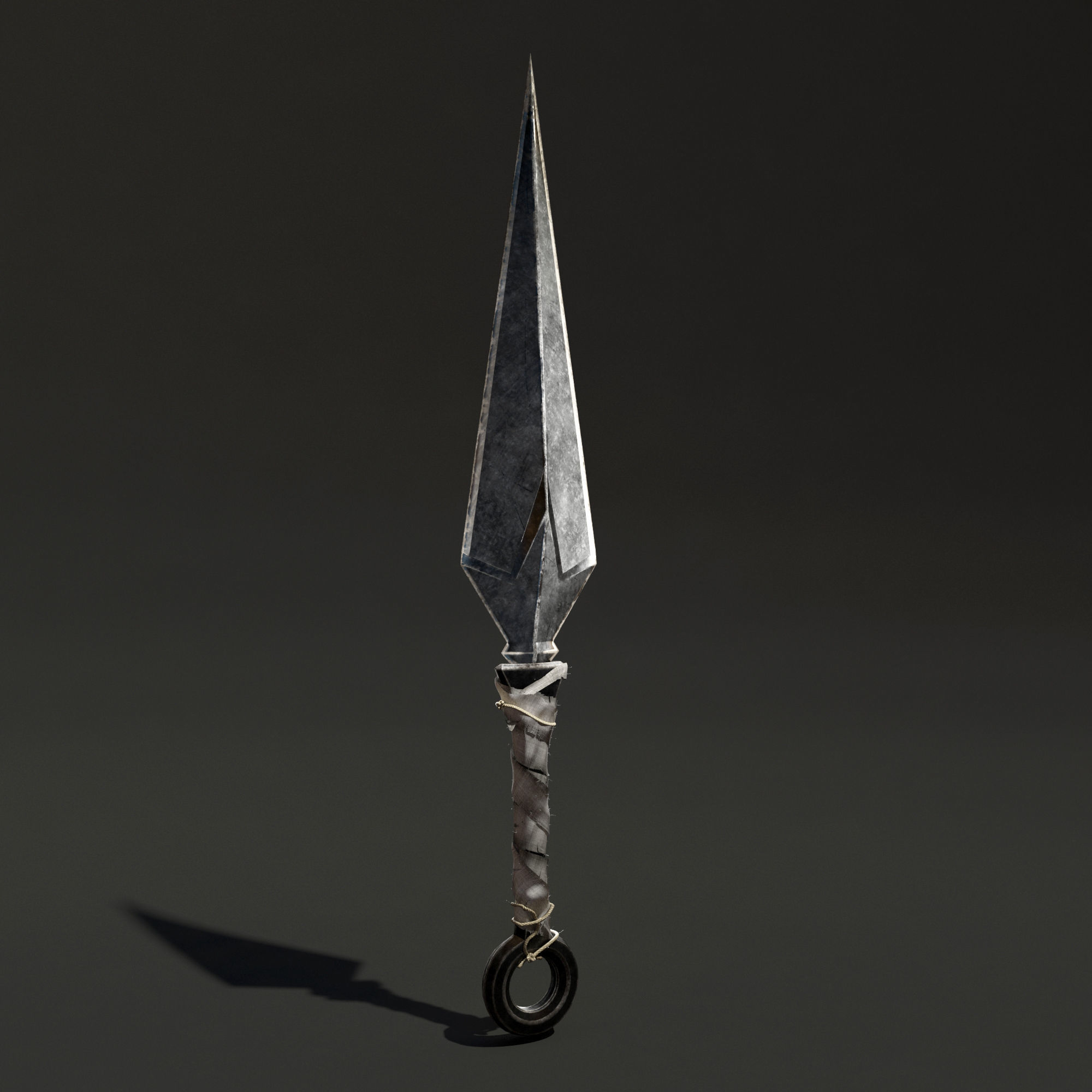 Kunai 2on1 normal and bloody textures 3D model_3