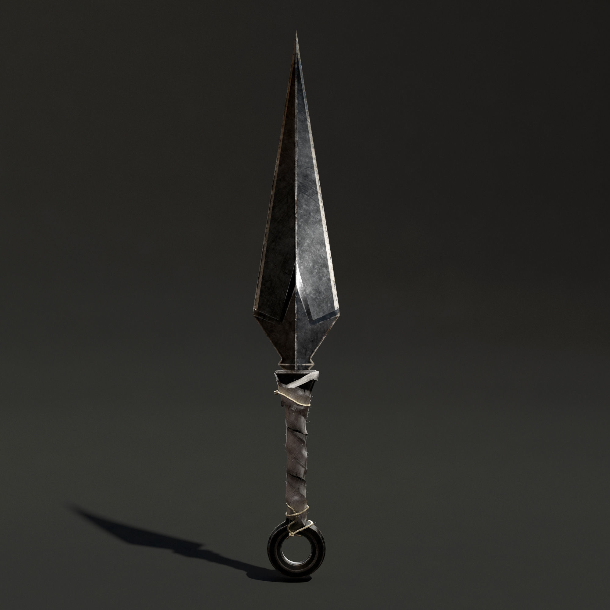 Kunai 2on1 normal and bloody textures 3D model_1