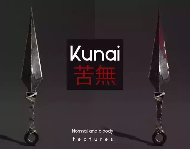 Kunai 2on1 normal and bloody textures