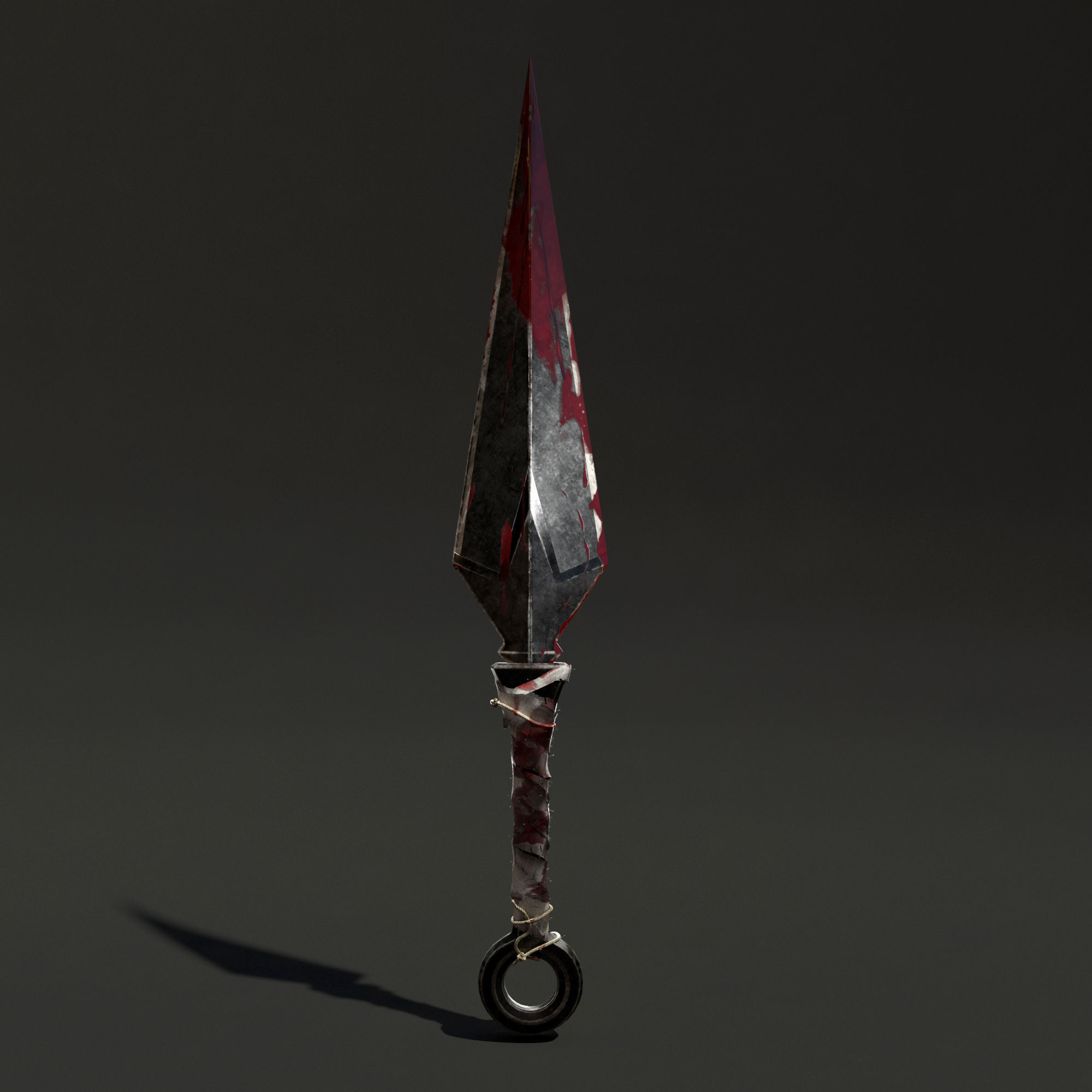 Kunai 2on1 normal and bloody textures 3D model_2