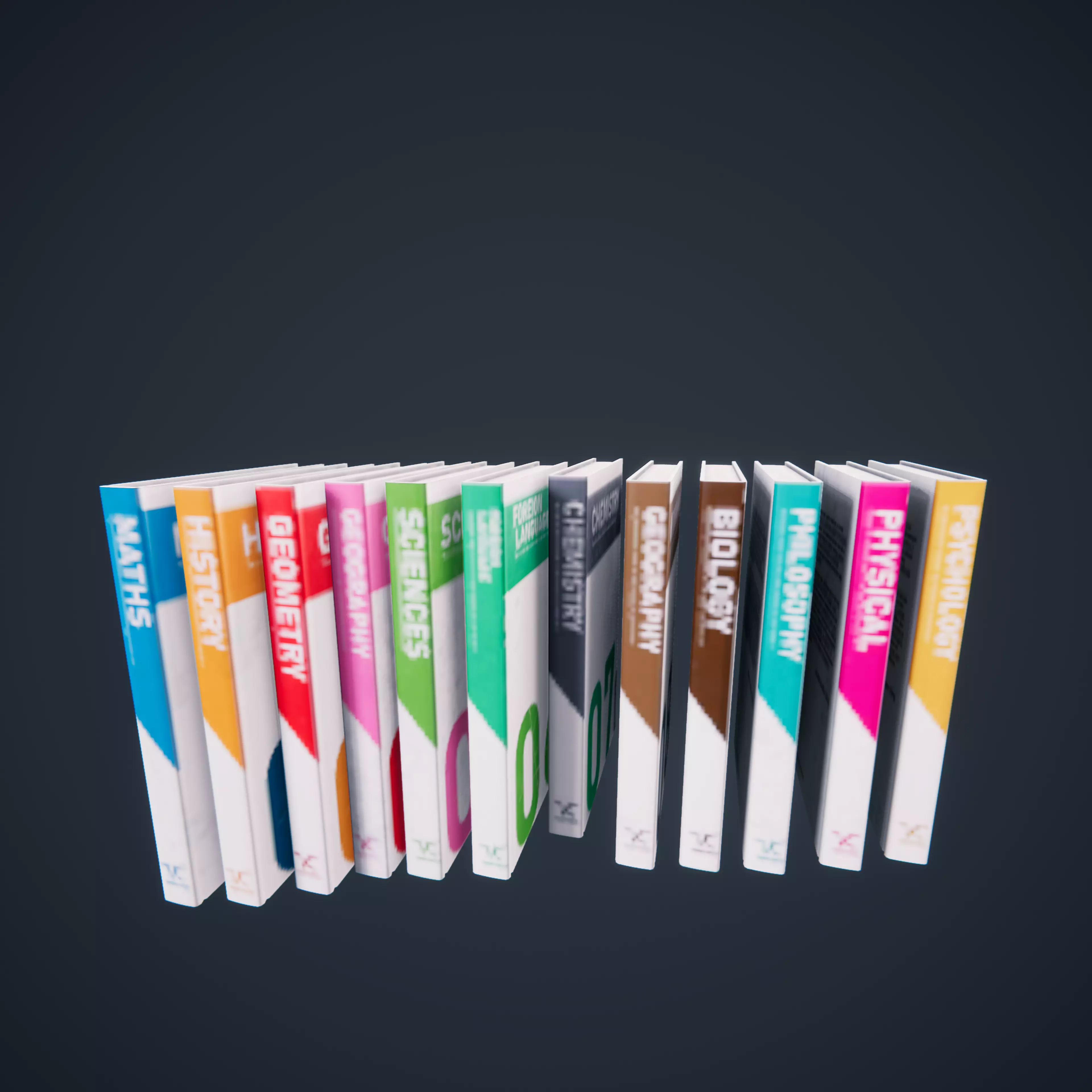 Books School Pack HDRP SchoolRoom Low-poly 3D model
