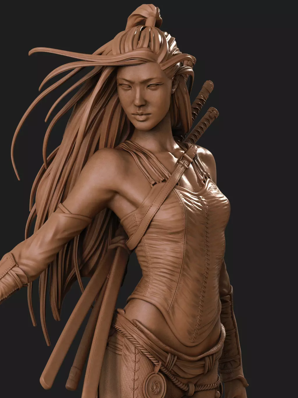 Asian Warrior - Luis Royo 3D Print 3D print model_0