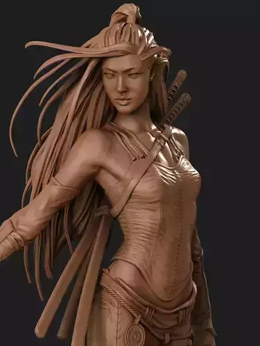 Asian Warrior - Luis Royo 3D Print