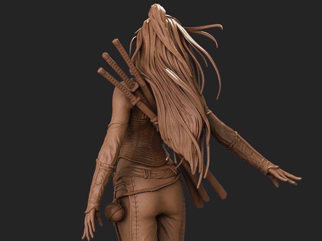 Asian Warrior - Luis Royo 3D Print 3D print model_11