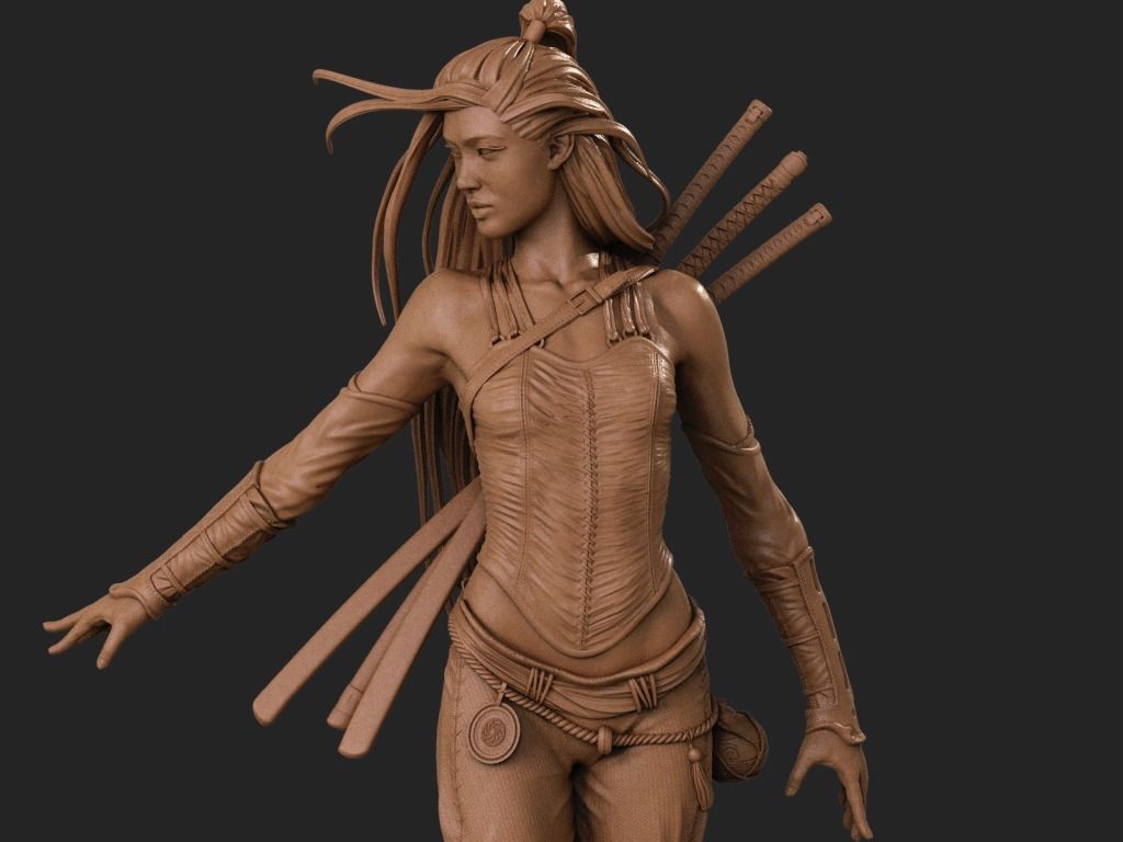 Asian Warrior - Luis Royo 3D Print 3D print model_10