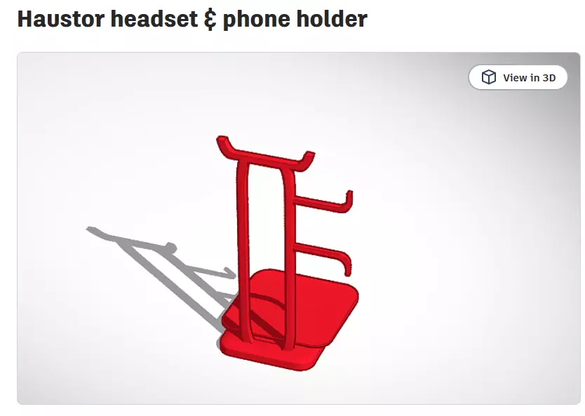Haustor headset and phone holder Free 3D print model