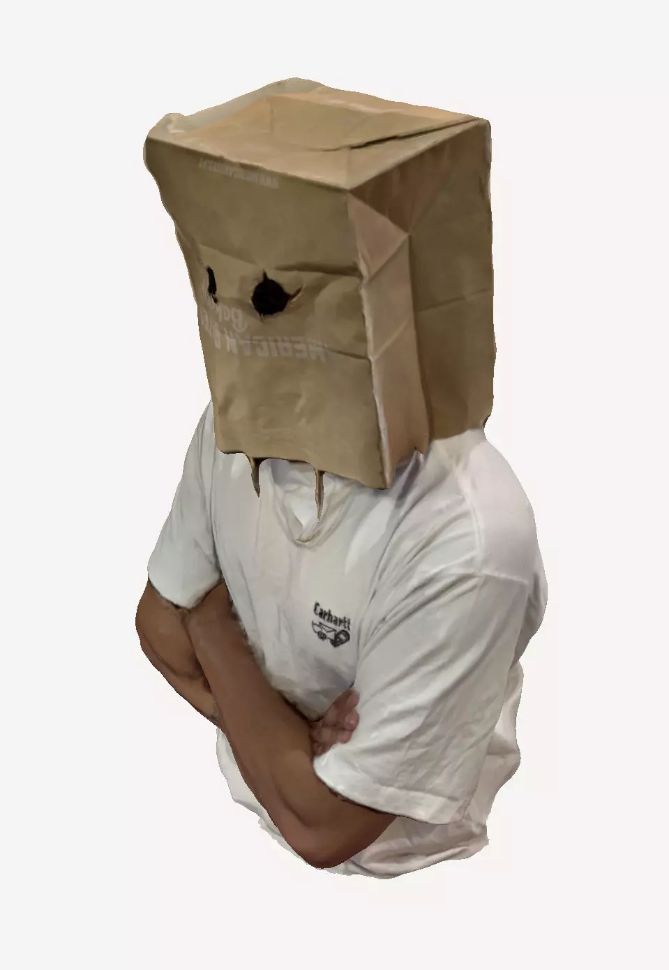 Guy with bag on his head 3D print model_0