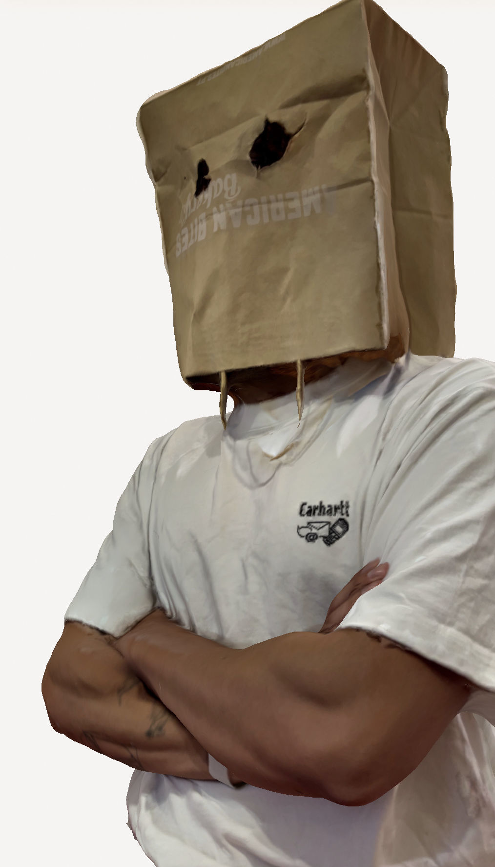 Guy with bag on his head 3D print model_5