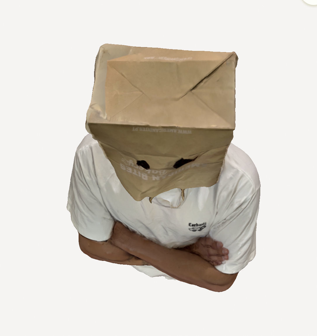 Guy with bag on his head 3D print model_3