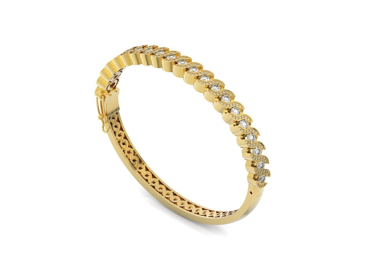 Stackable Bangle Diamond Bracelet 2669 3D print model_34