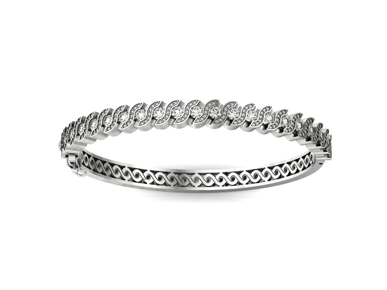Stackable Bangle Diamond Bracelet 2669 3D print model_37