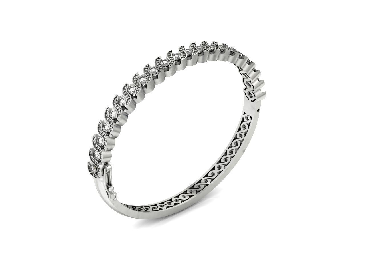Stackable Bangle Diamond Bracelet 2669 3D print model_36