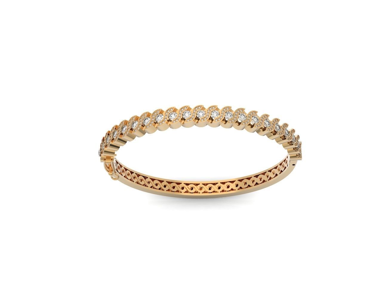 Stackable Bangle Diamond Bracelet 2669 3D print model_29