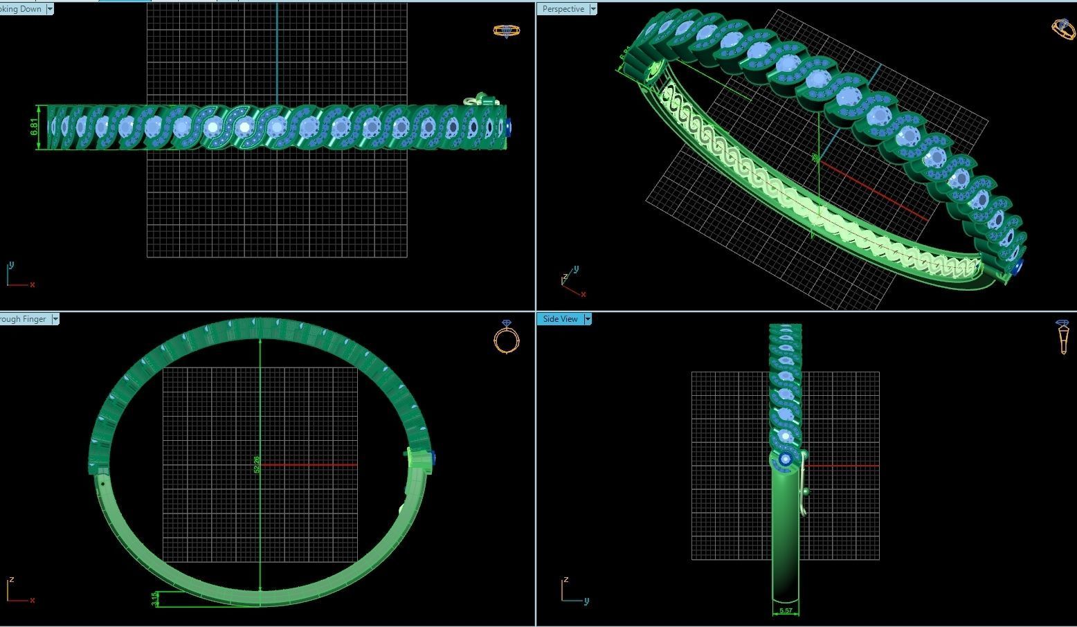 Stackable Bangle Diamond Bracelet 2669 3D print model_5