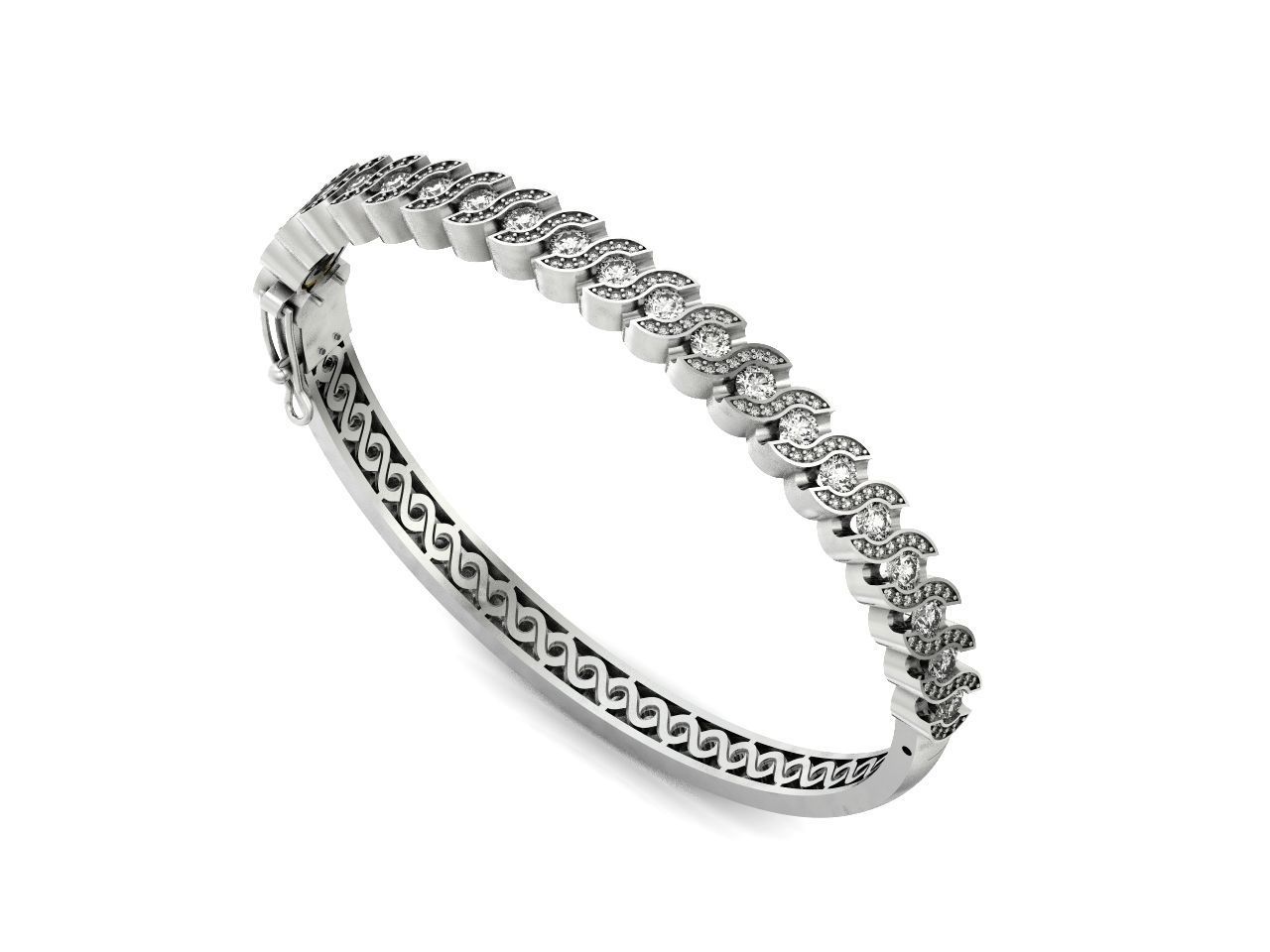 Stackable Bangle Diamond Bracelet 2669 3D print model_38