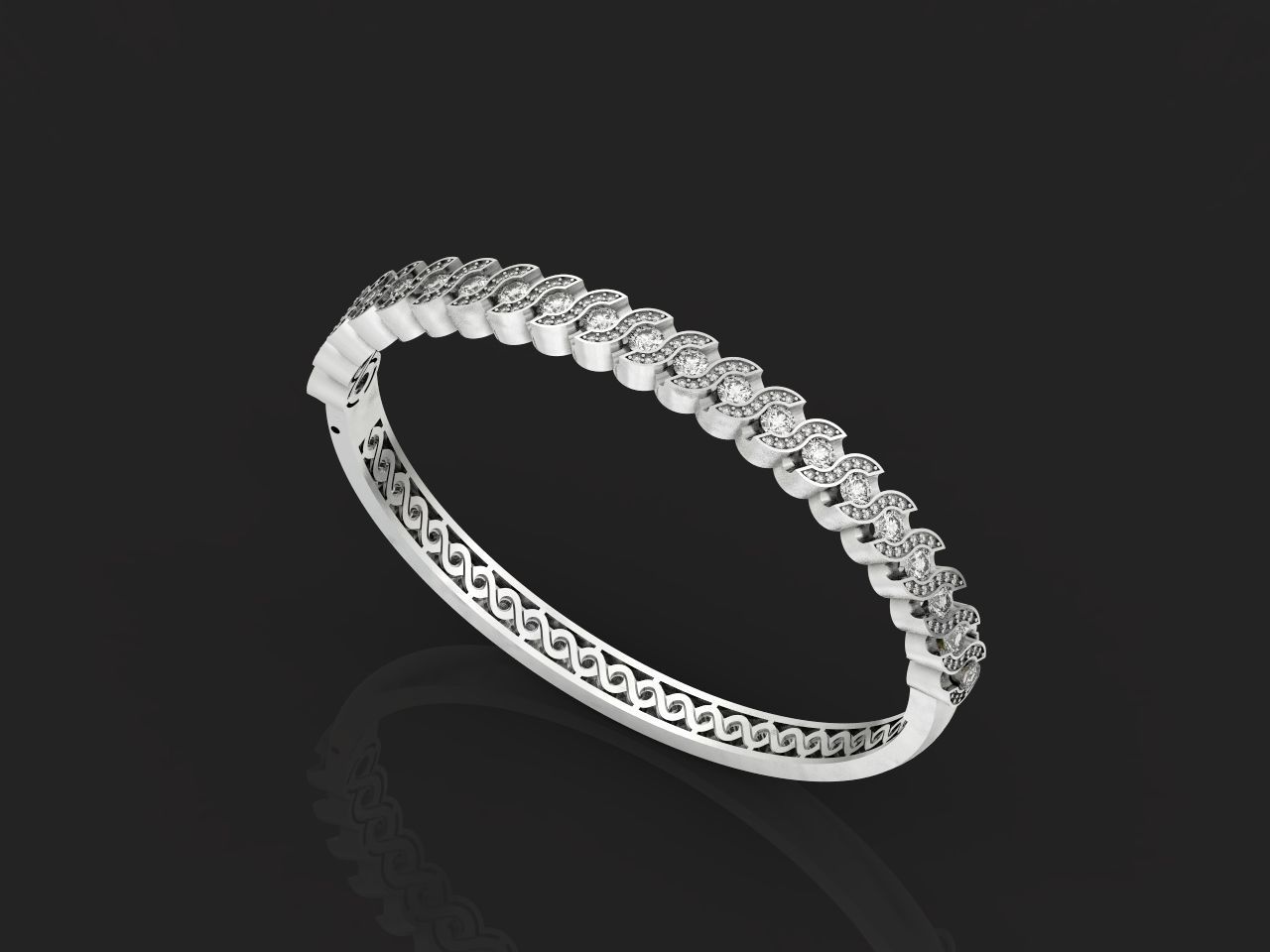 Stackable Bangle Diamond Bracelet 2669 3D print model_17