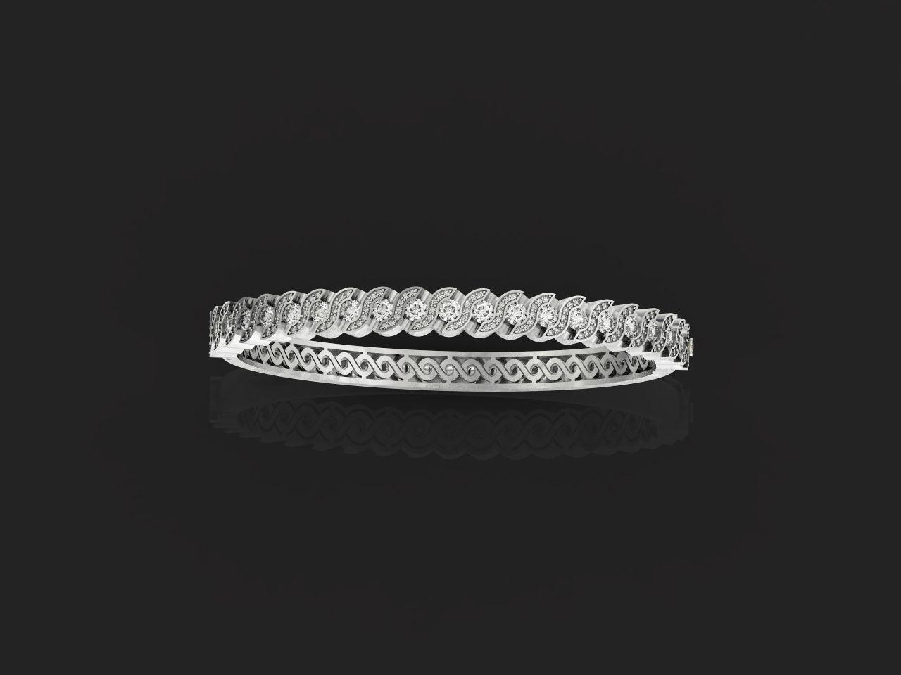 Stackable Bangle Diamond Bracelet 2669 3D print model_24