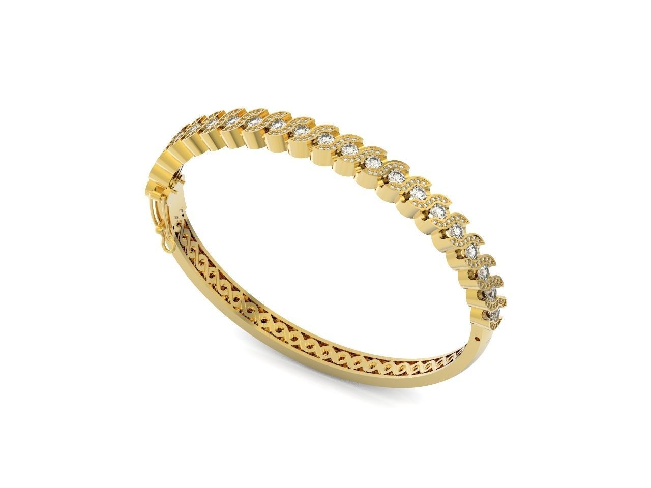 Stackable Bangle Diamond Bracelet 2669 3D print model_33